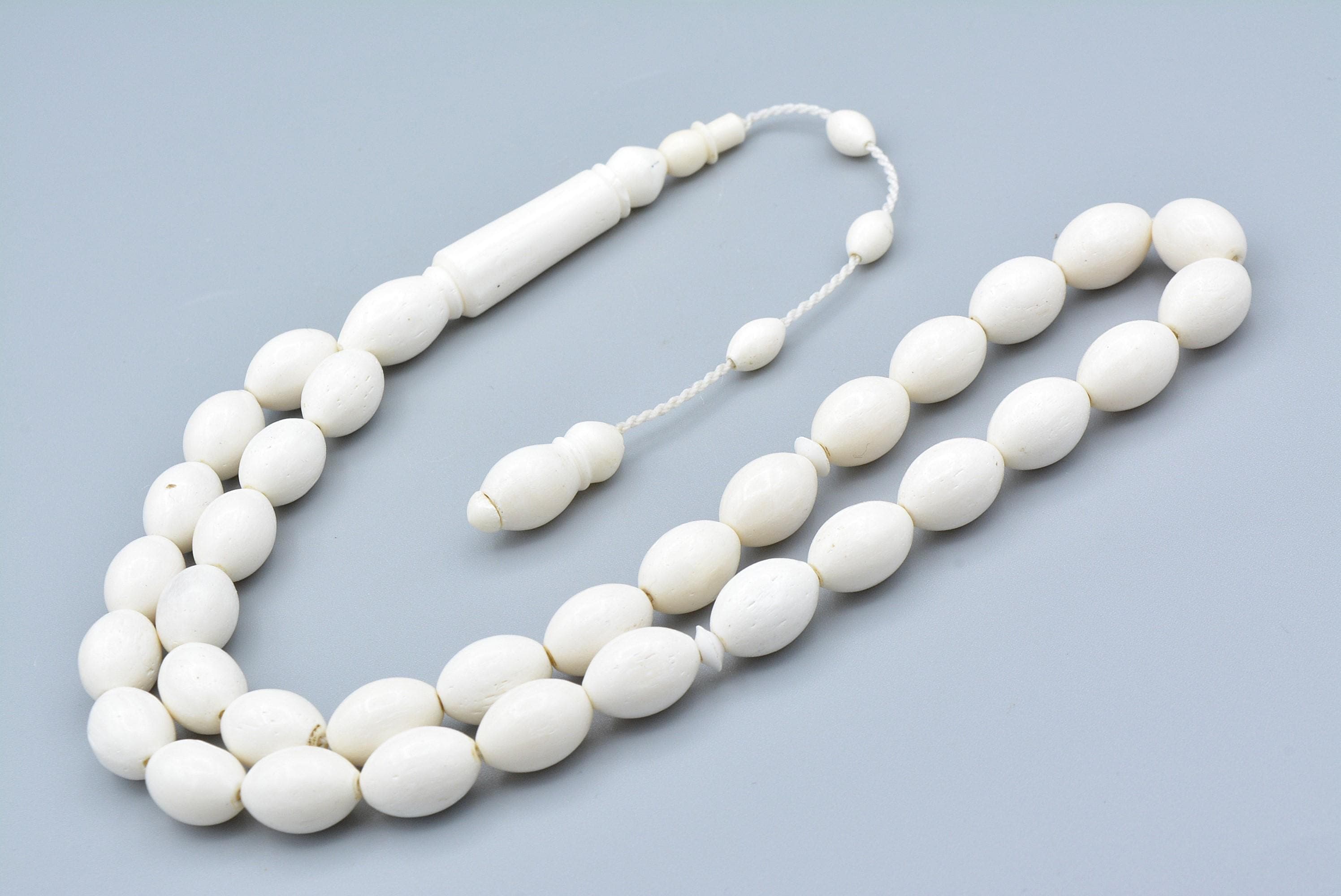 Natural Camel Bone 33 Beads Islamic Prayer Beads, Tasbih, Misbaha, Tasbeeh, Rosary, Camel Tasbih, Muslim, Gift,Tesbih, Camel Bone, 9x12 Mm - image 5