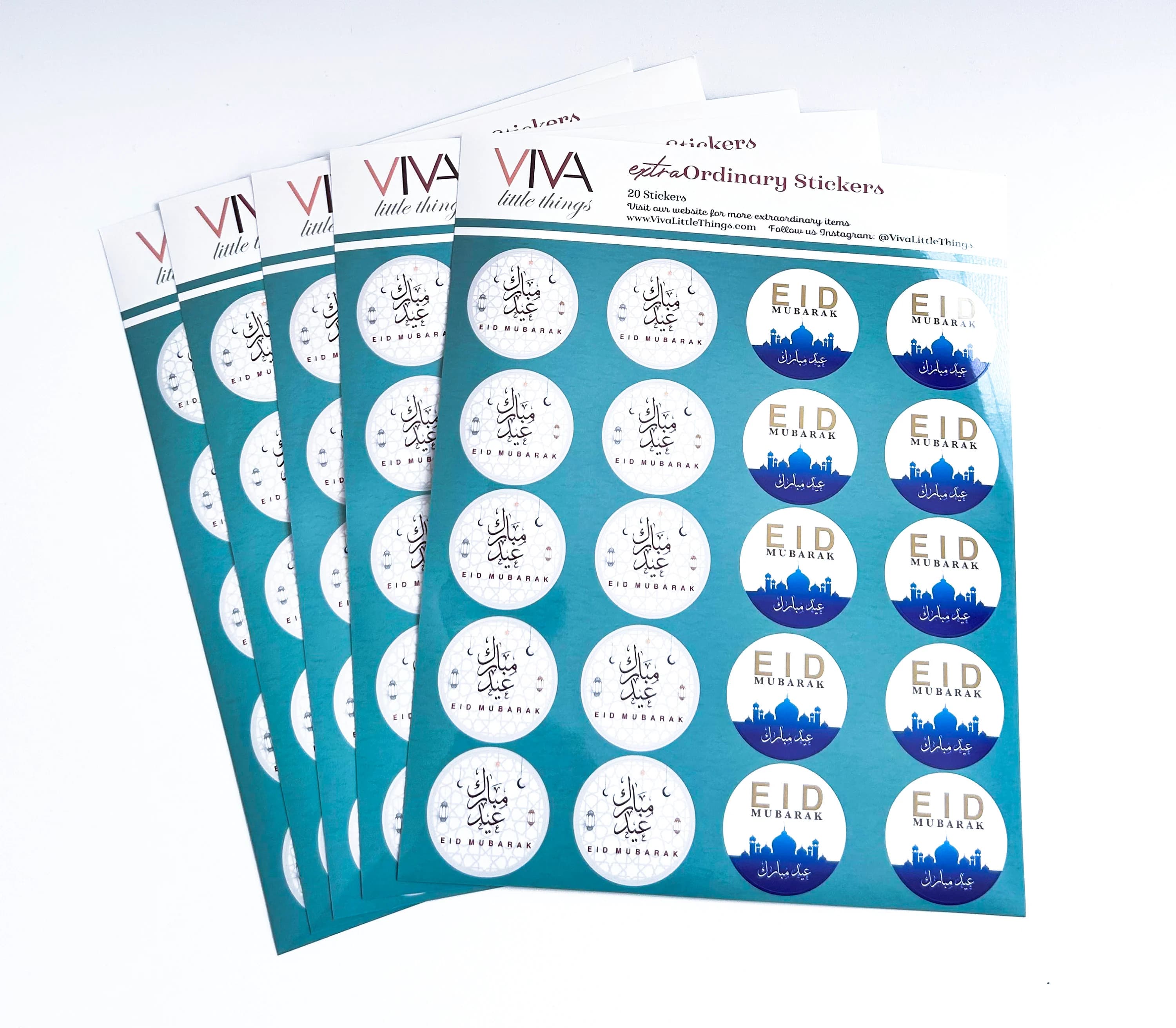 100 Eid Mubarak Circle Stickers Sheets - 100 Round Eid Mubarak Stickers Eid Goodie bags Islamic Ramadan Mubarak Stickers 1.5'' - image 5