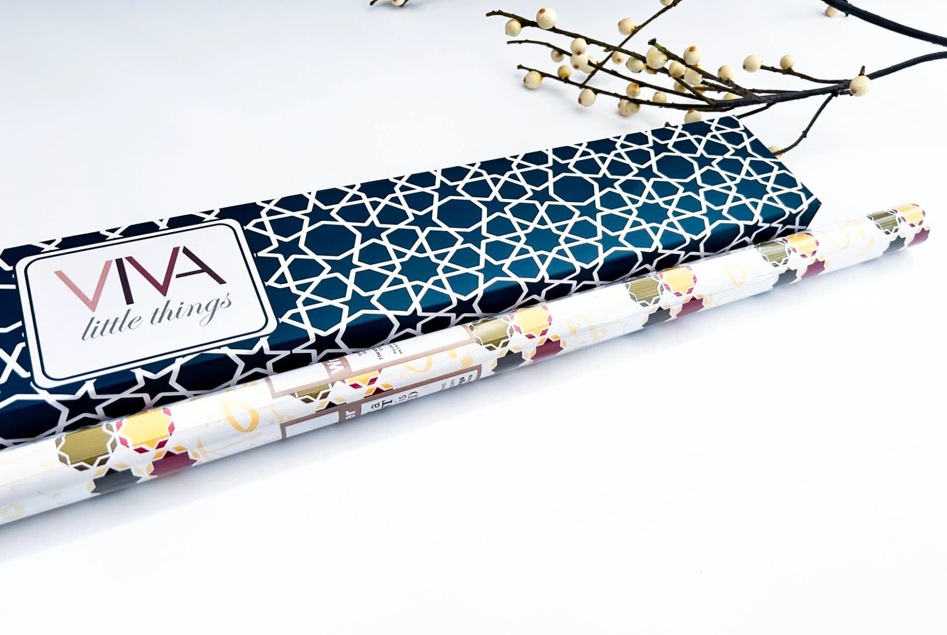 One roll of Eid Wrapping Paper Arabic Calligraphy Wrapping Paper Wrapping Paper Eid Mubarak 29 inches x 10ft - Andalus Pattern - image 4