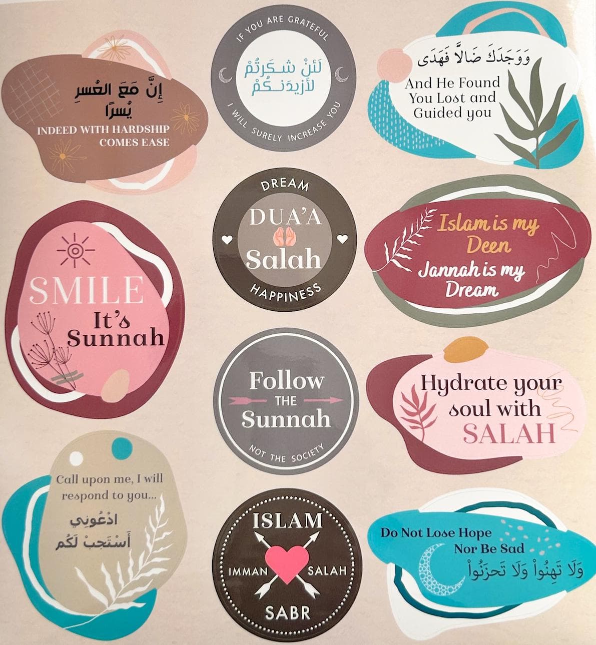 Printables 20 Islamic Sticker Sheet Cute Muslim Accessories Eid & Ramadan Muslim Stickers Quran journal Islamic Art stickers - Printable - image 3