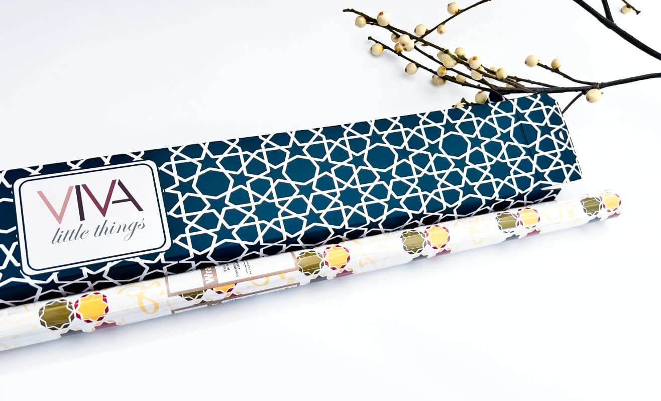 One roll of Eid Wrapping Paper Arabic Calligraphy Wrapping Paper Wrapping Paper Eid Mubarak 29 inches x 10ft - Andalus Pattern - image 3