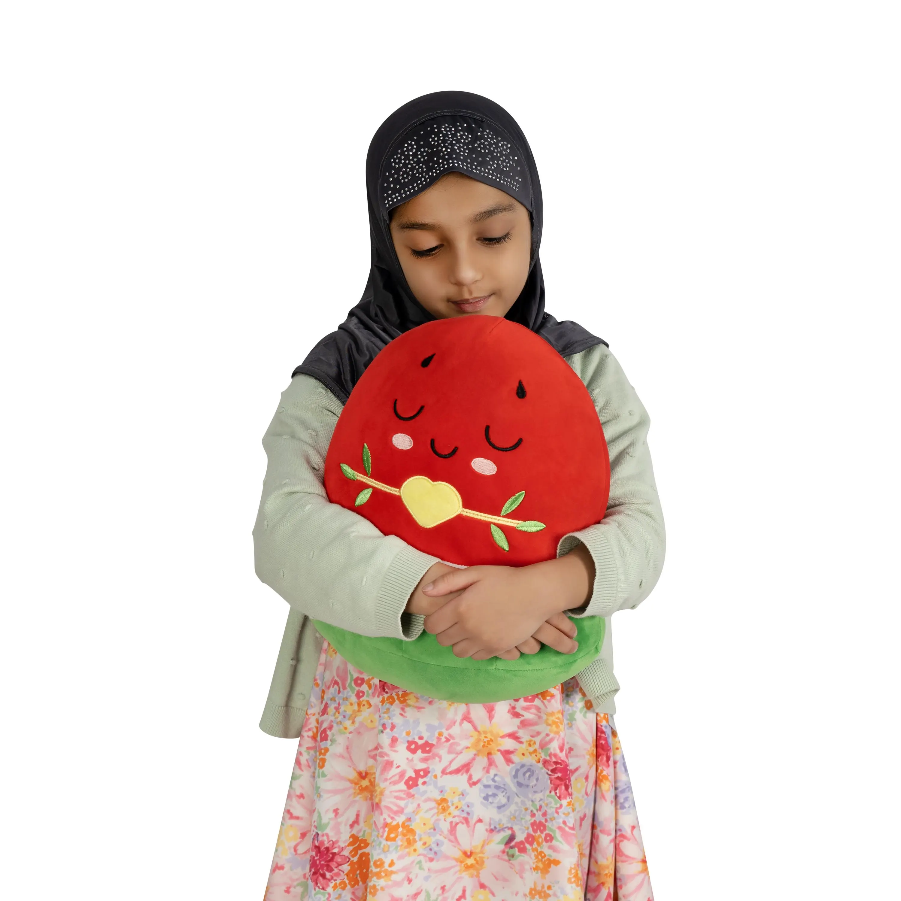 Watermelon Plushie - 30cm Soft Cuddly Pillow Adorable Fruit Plush Muslim Doll, Ramadan & Eid Gift - image 3