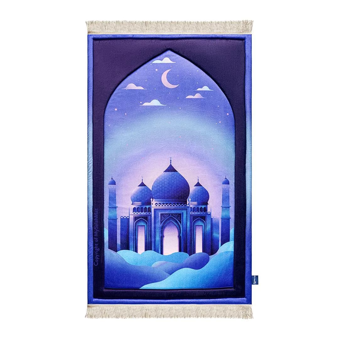 Padded Kids Prayer Mat with Twilight Masjid Design by Urban Rugs UK