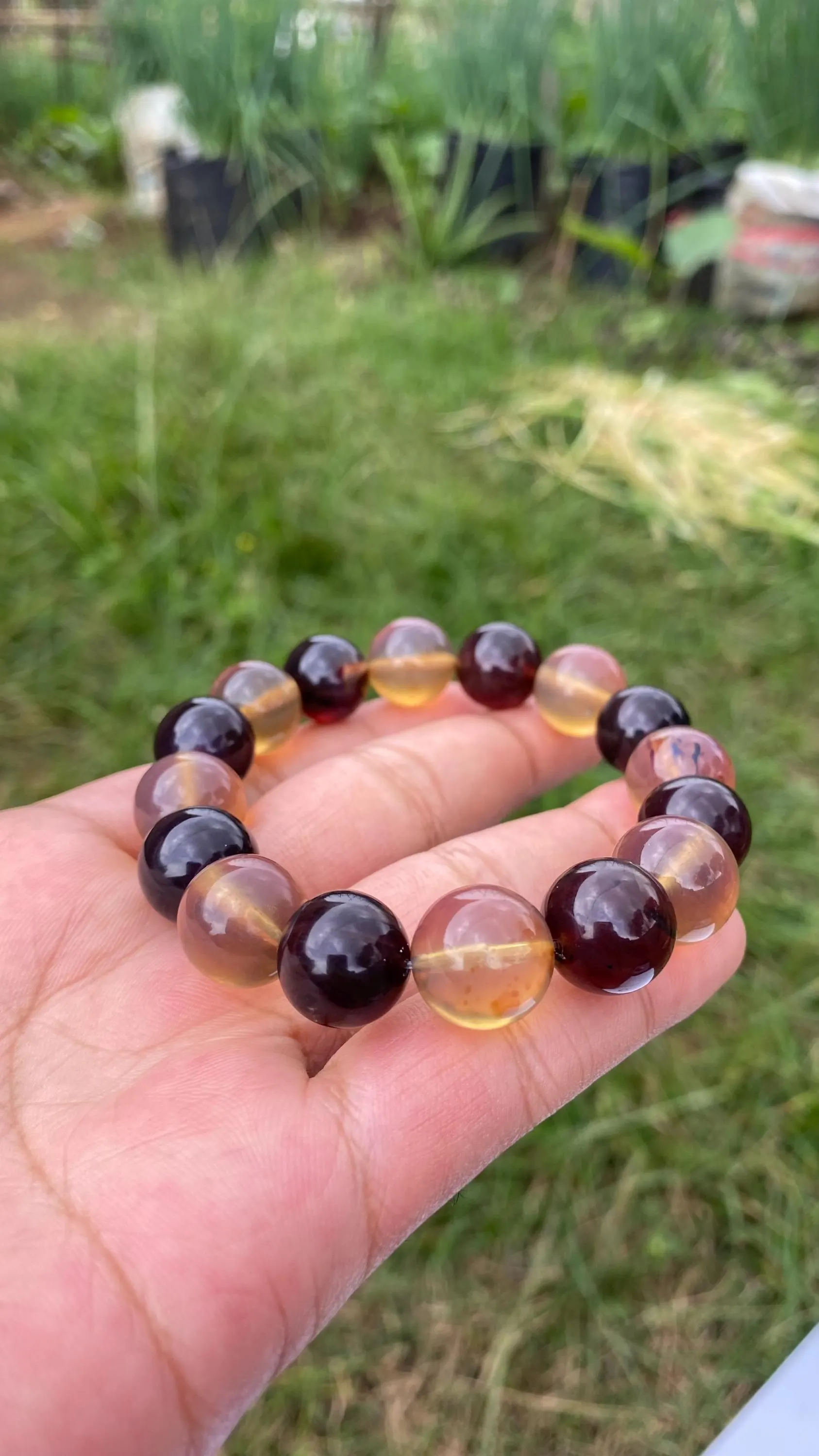 Sumatra Amber Bracelet – Red Yellow Natural Fossil Gemstone Jewelry - image 3