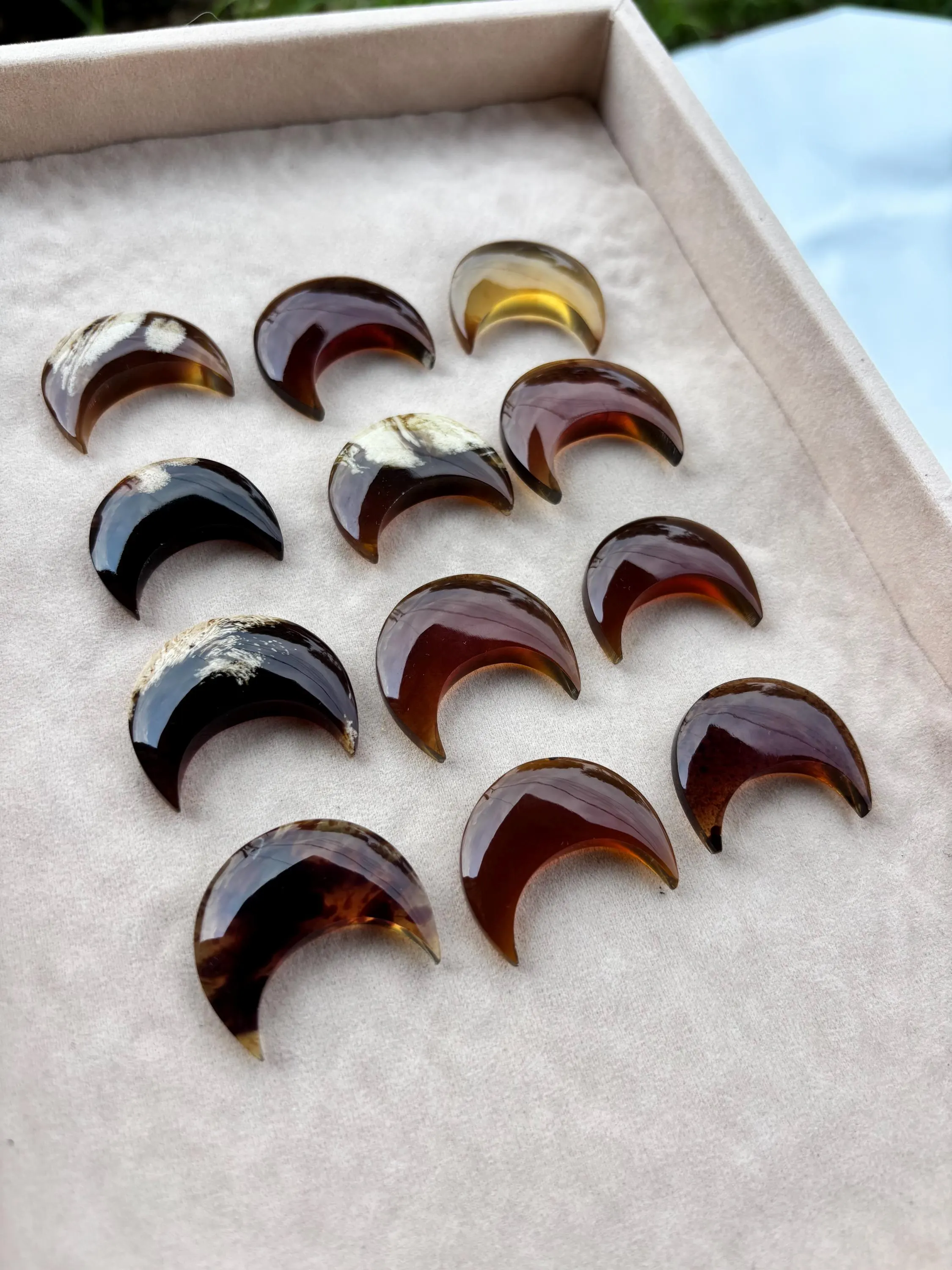 Sumatra Amber Crescent Pendants – Fossil Resin for Protection, Balance & Moon Magic - image 4