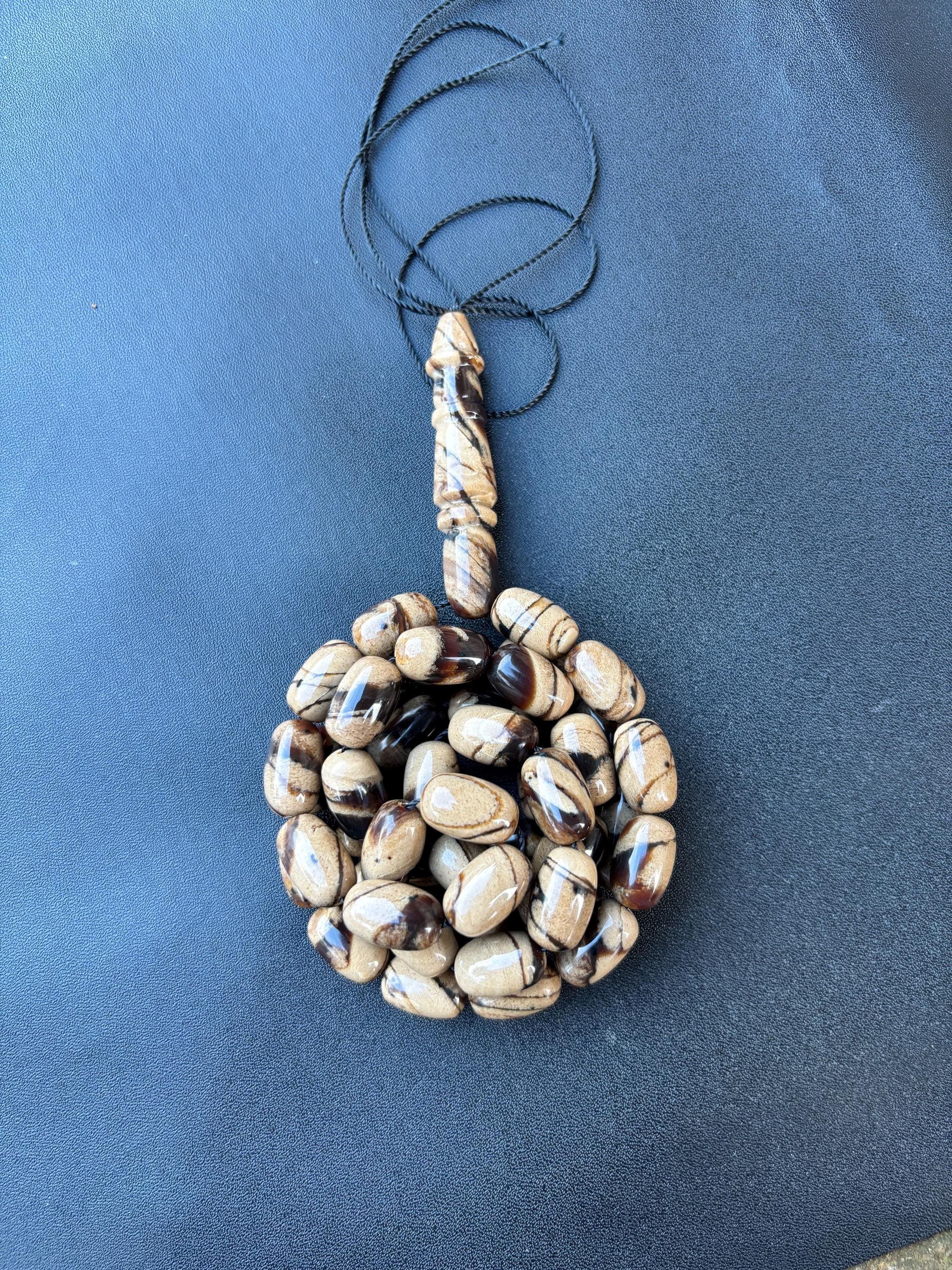 Sumatra Zebra Amber Tasbih | Natural Indonesian Olive Shape Prayer Beads - image 3