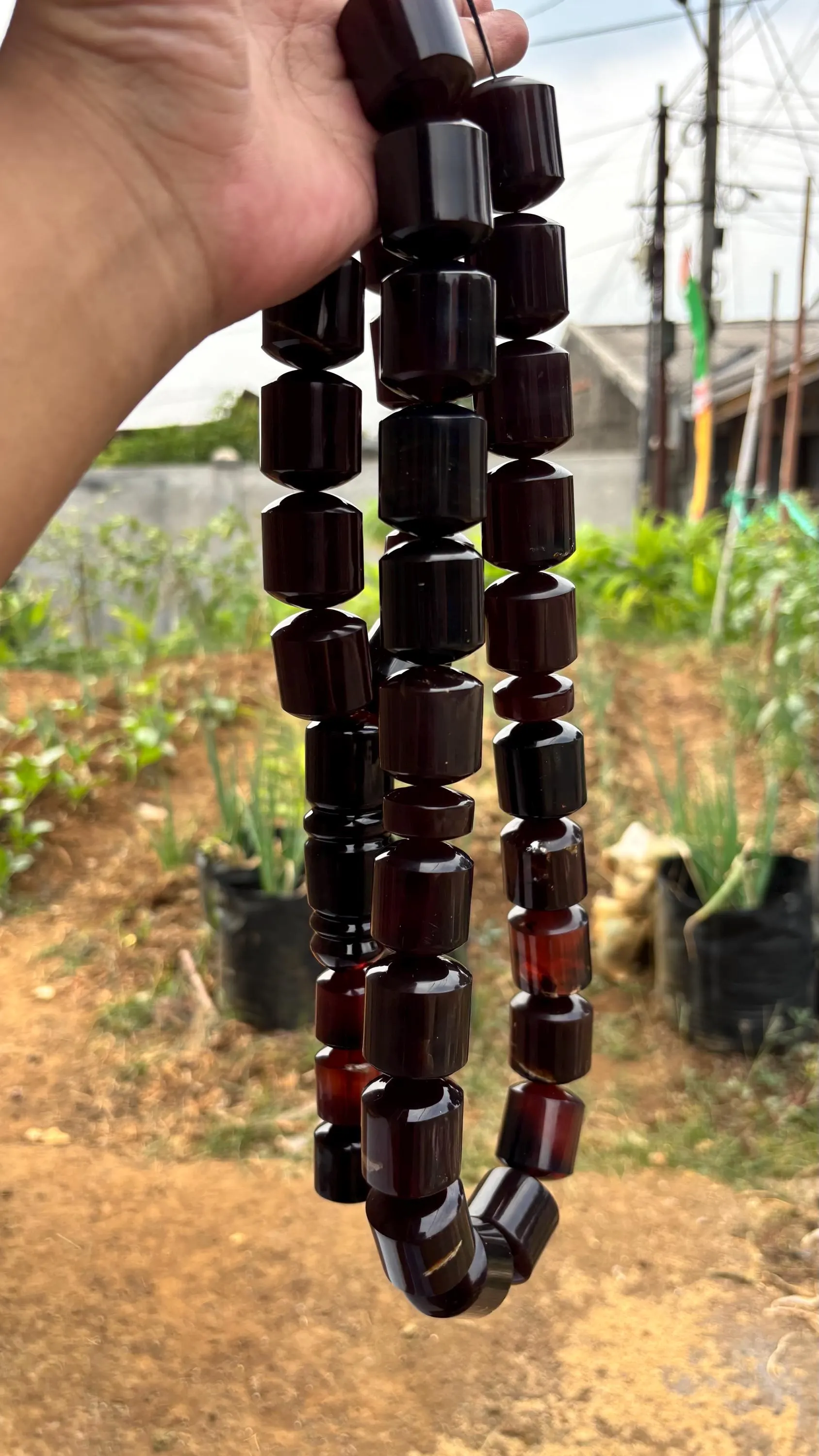Large Sumatra Amber Tasbih 33 Beads Barrel Shape | Handmade Natural Prayer Beads | Islamic Misbaha | Muslim Gift - image 5