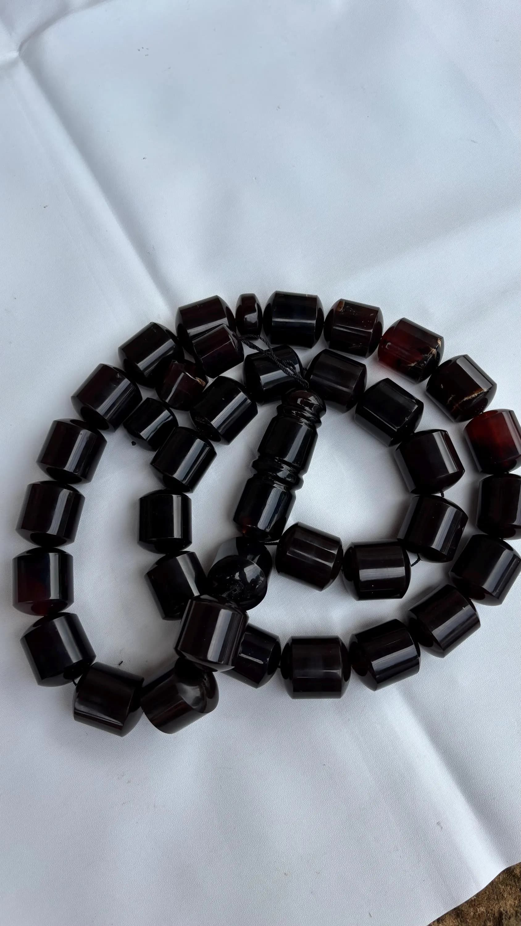 Large Sumatra Amber Tasbih 33 Beads Barrel Shape | Handmade Natural Prayer Beads | Islamic Misbaha | Muslim Gift - image 4