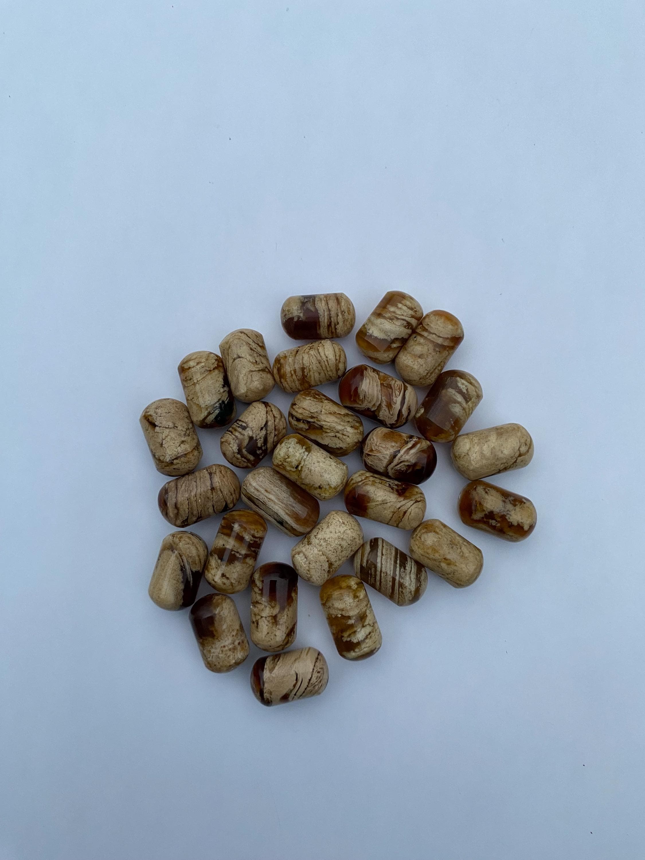 White Zebra Sumatra Amber  – Unique Pattern Gemstone Beads for Jewelry Making or Collector Gift - image 3