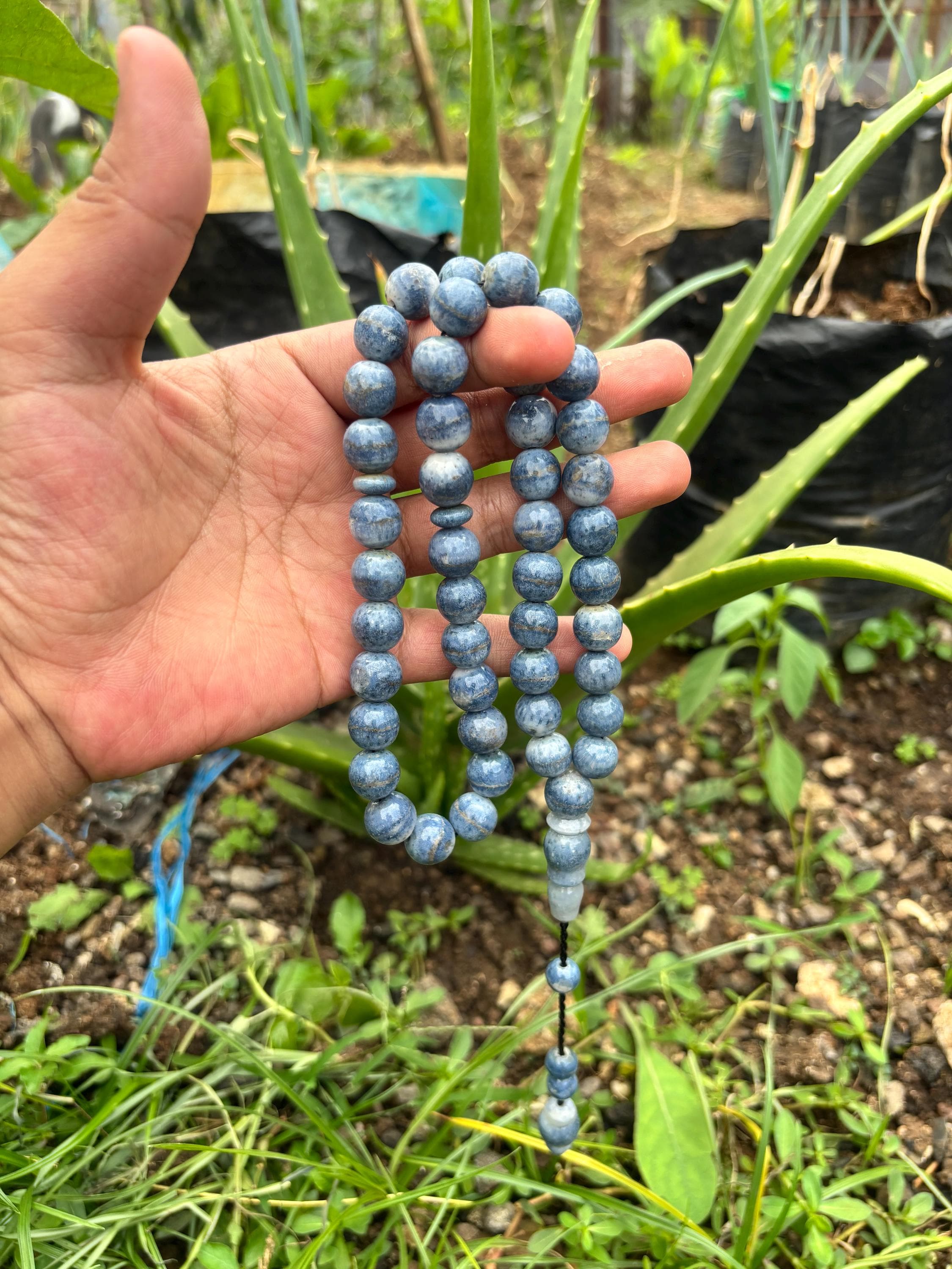Blue Coral Tasbih: Handmade Islamic Prayer Beads, Zikr Gift - image 4
