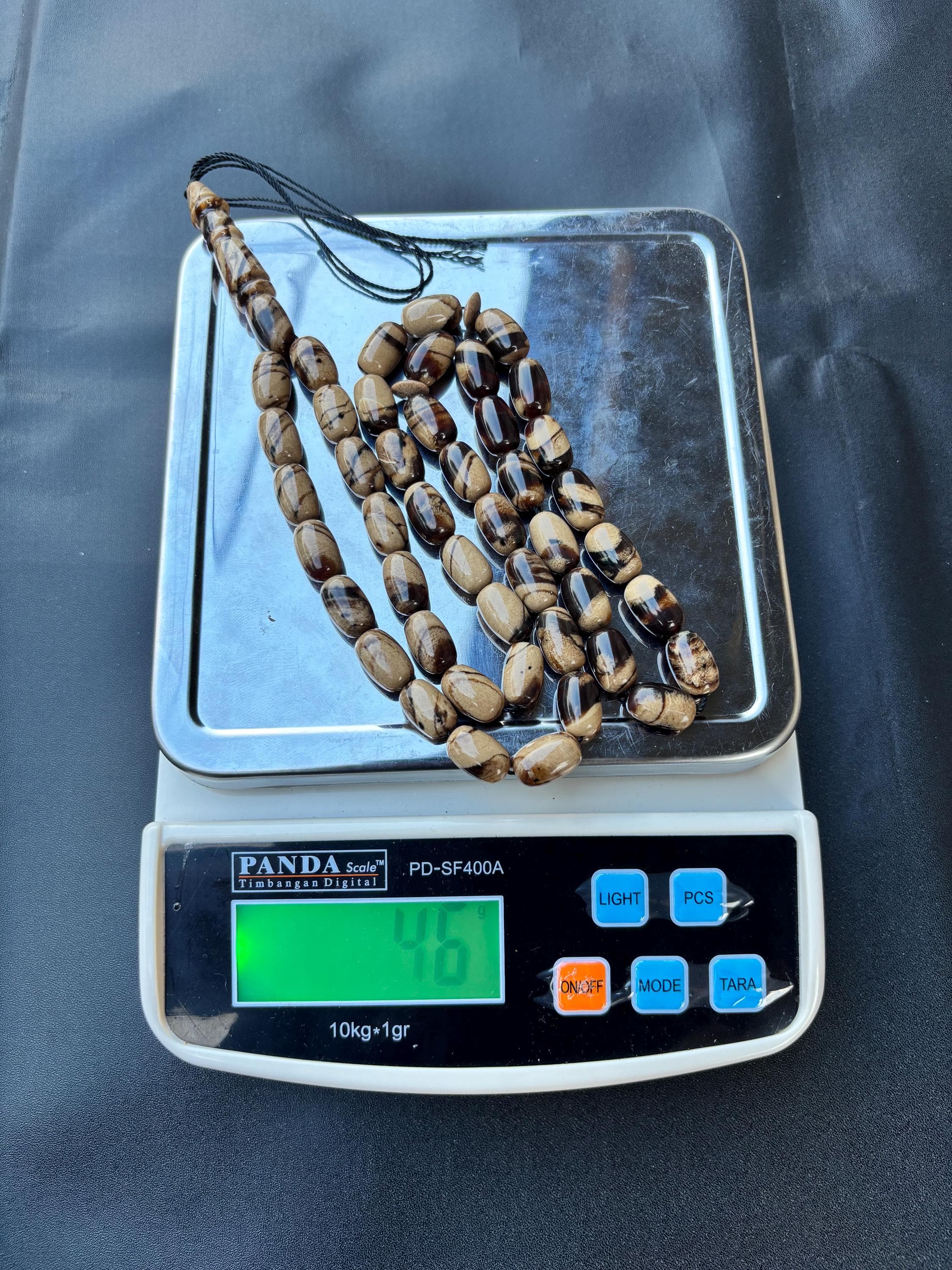 Sumatra Zebra Amber Tasbih | Natural Indonesian Olive Shape Prayer Beads - image 4