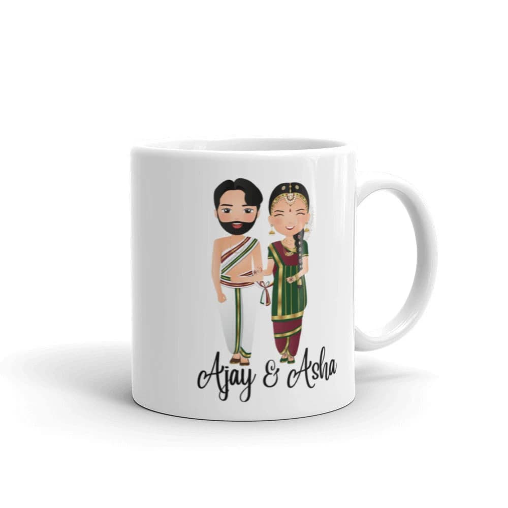 Personalized Indian Wedding Mug: South Indian Engagement Gift - image 3