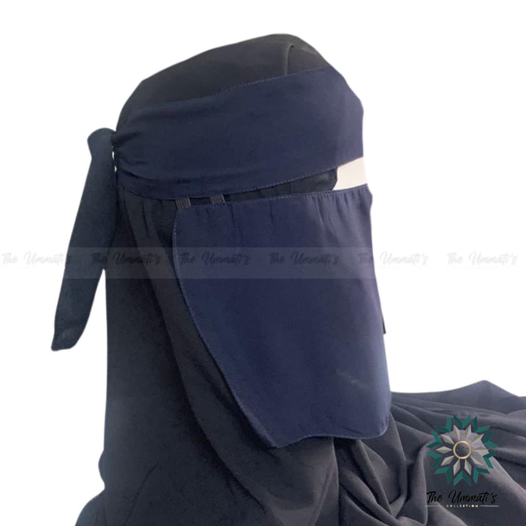 Short Elastic Pull Down Single Layer Niqab - image 3