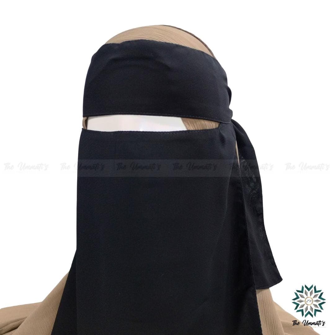 Single Layer Niqab No Pinch - Black - image 4