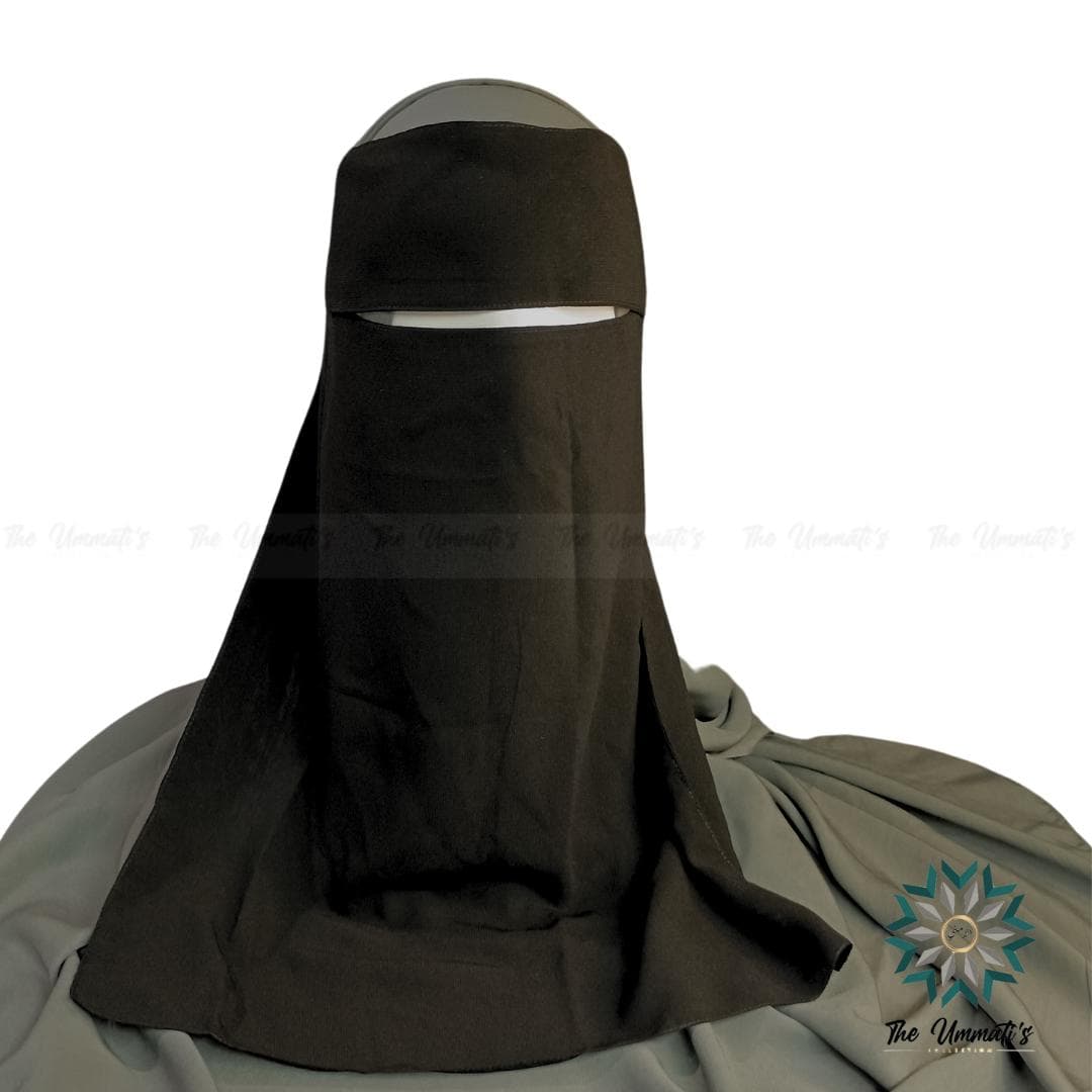 Single Layer Niqab No Pinch With Flap - Black - image 5