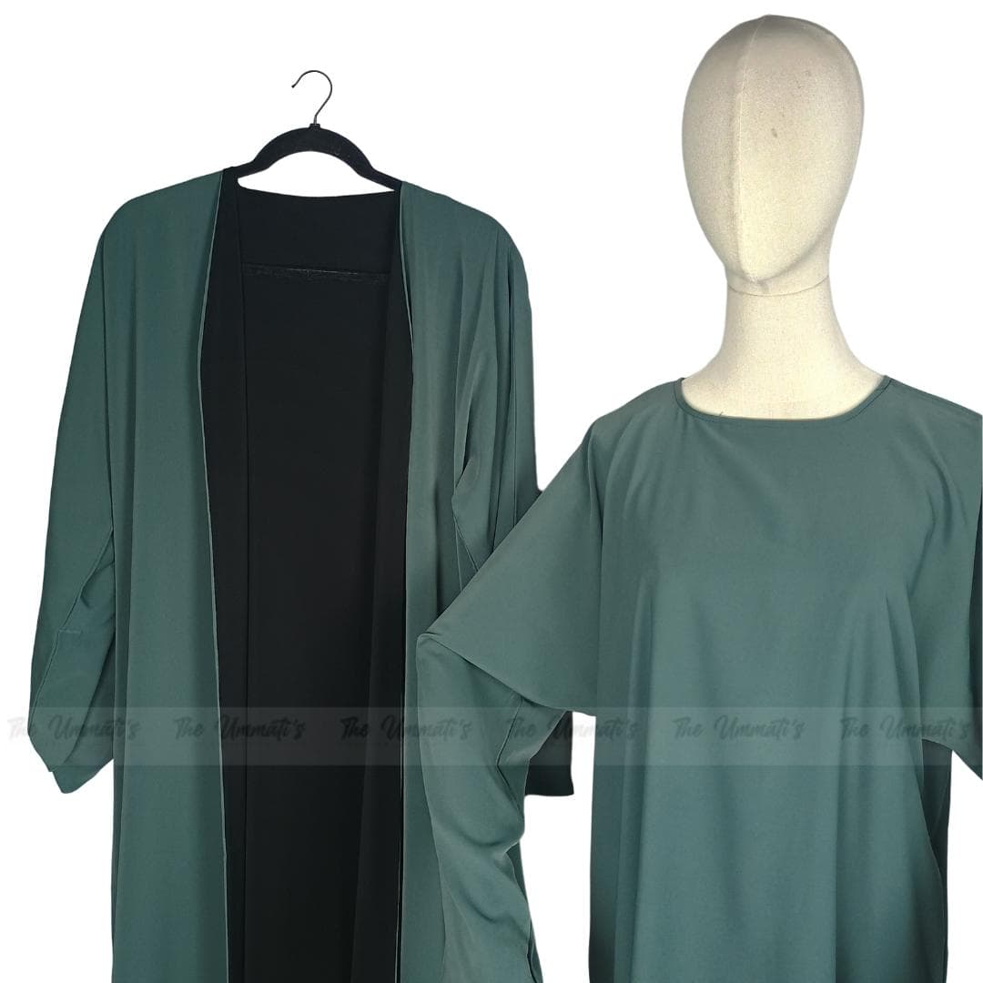 Abaya Hareerah luxury set - (Twilight Sage) - image 4