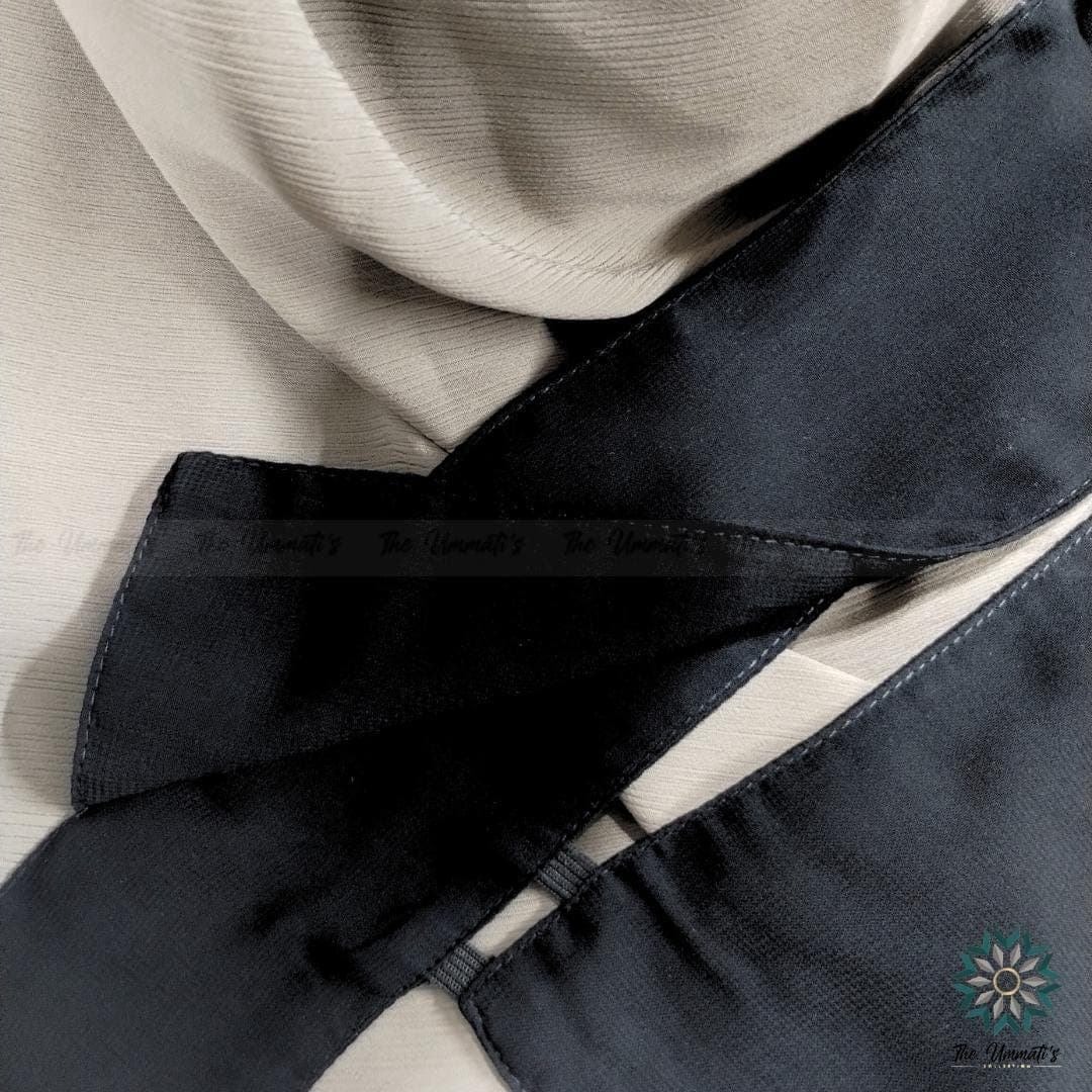 Pull Down Single Layer Niqab With Flap - Black - image 3