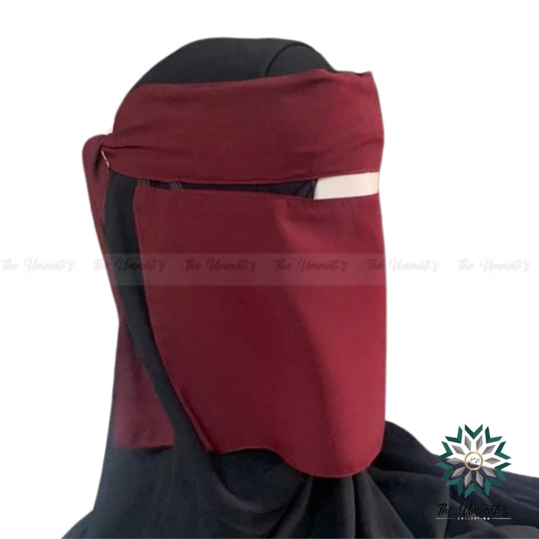 Short Elastic Pull Down Single Layer Niqab - image 4
