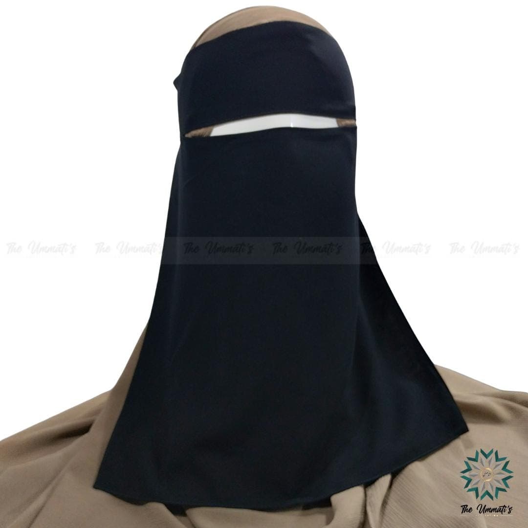 Single Layer Niqab Pinch - Black - image 5