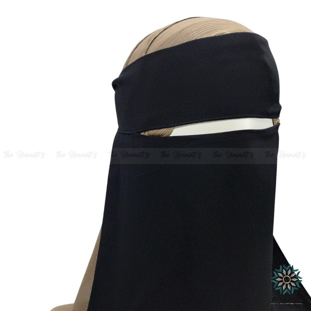 Single Layer Niqab Pinch - Black - image 4