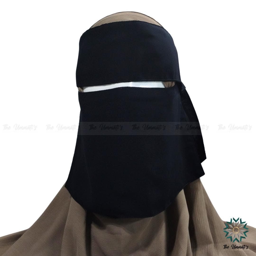 Single Layer Niqab No Pinch With Flap - Black - image 3
