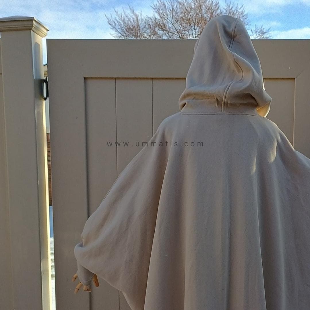 Haya Poncho Abaya Coat - Beige Gray - image 3