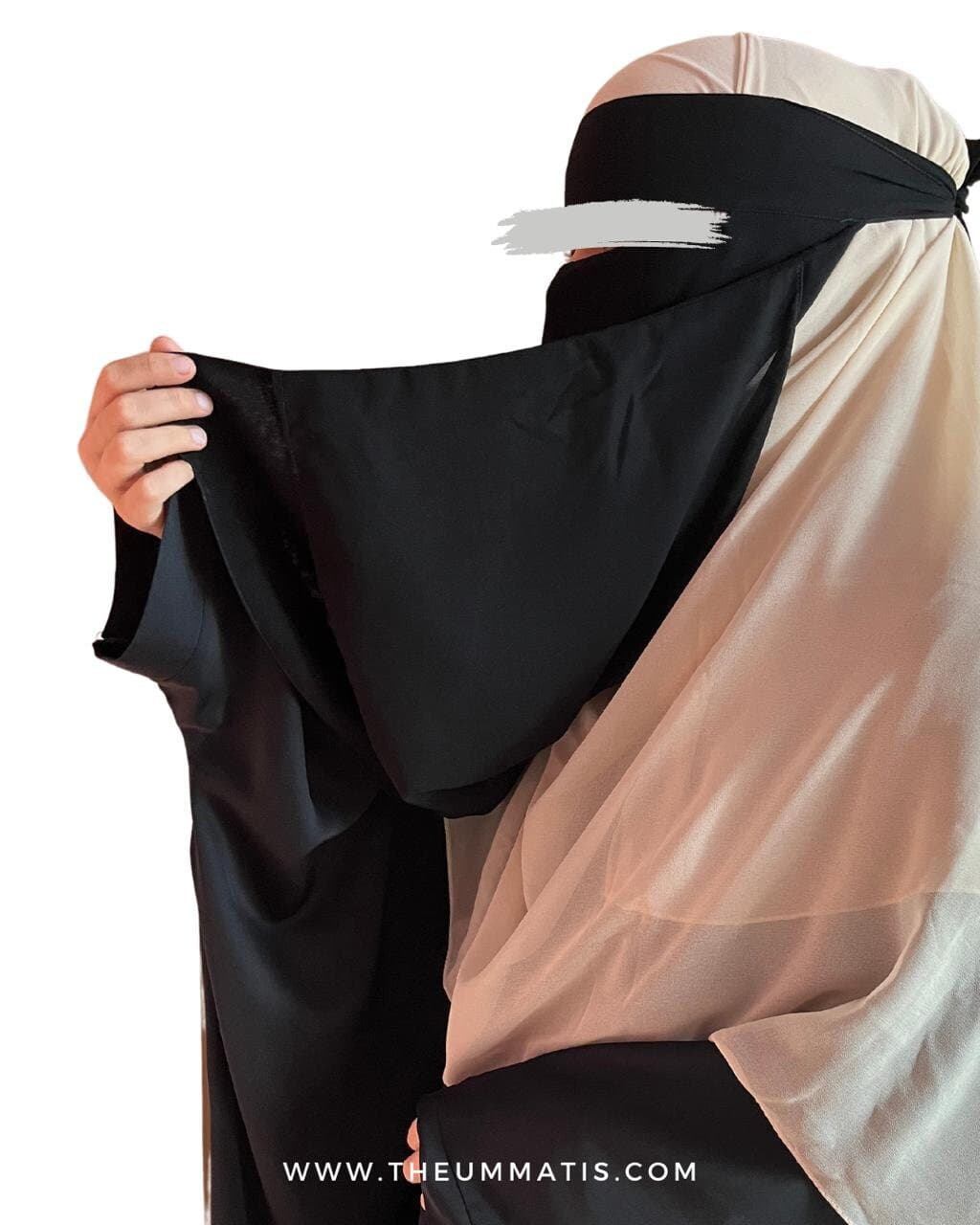 Single Layer Eating Niqab No Pinch - Black - image 4