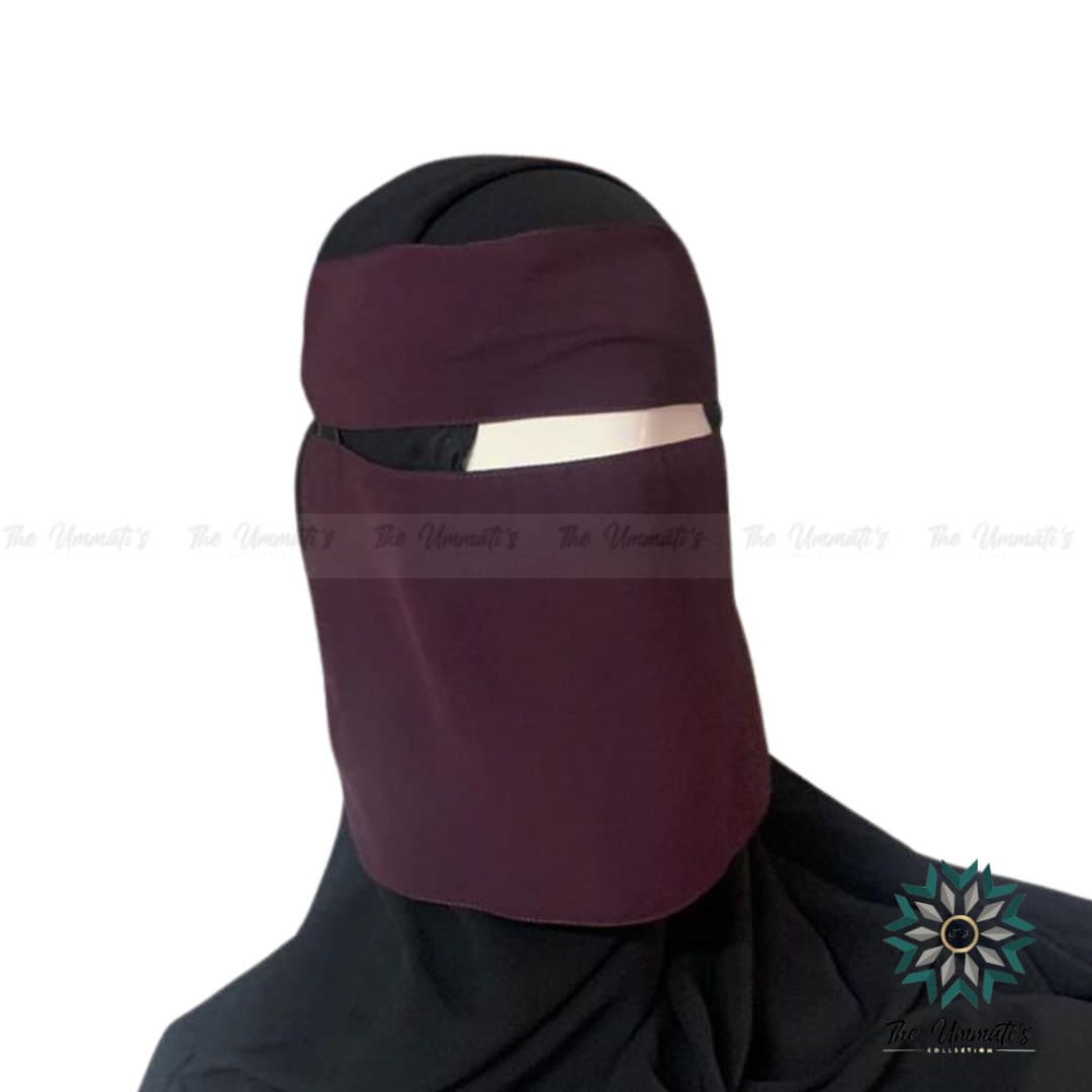 Short Elastic Pull Down Single Layer Niqab - image 5
