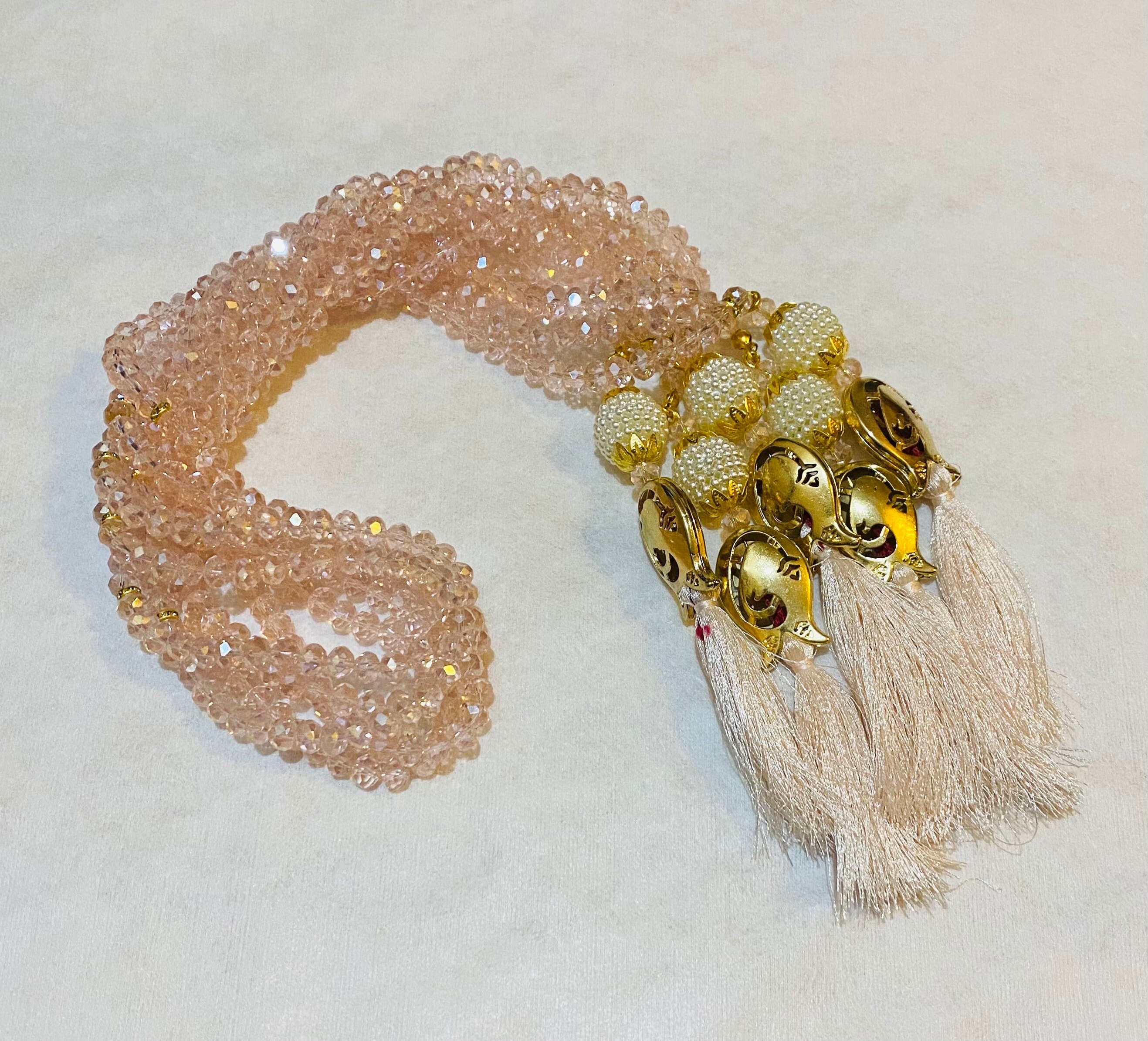 Pink Crystal Tasbih: Islamic Prayer Beads with Swarovski Stone - image 4