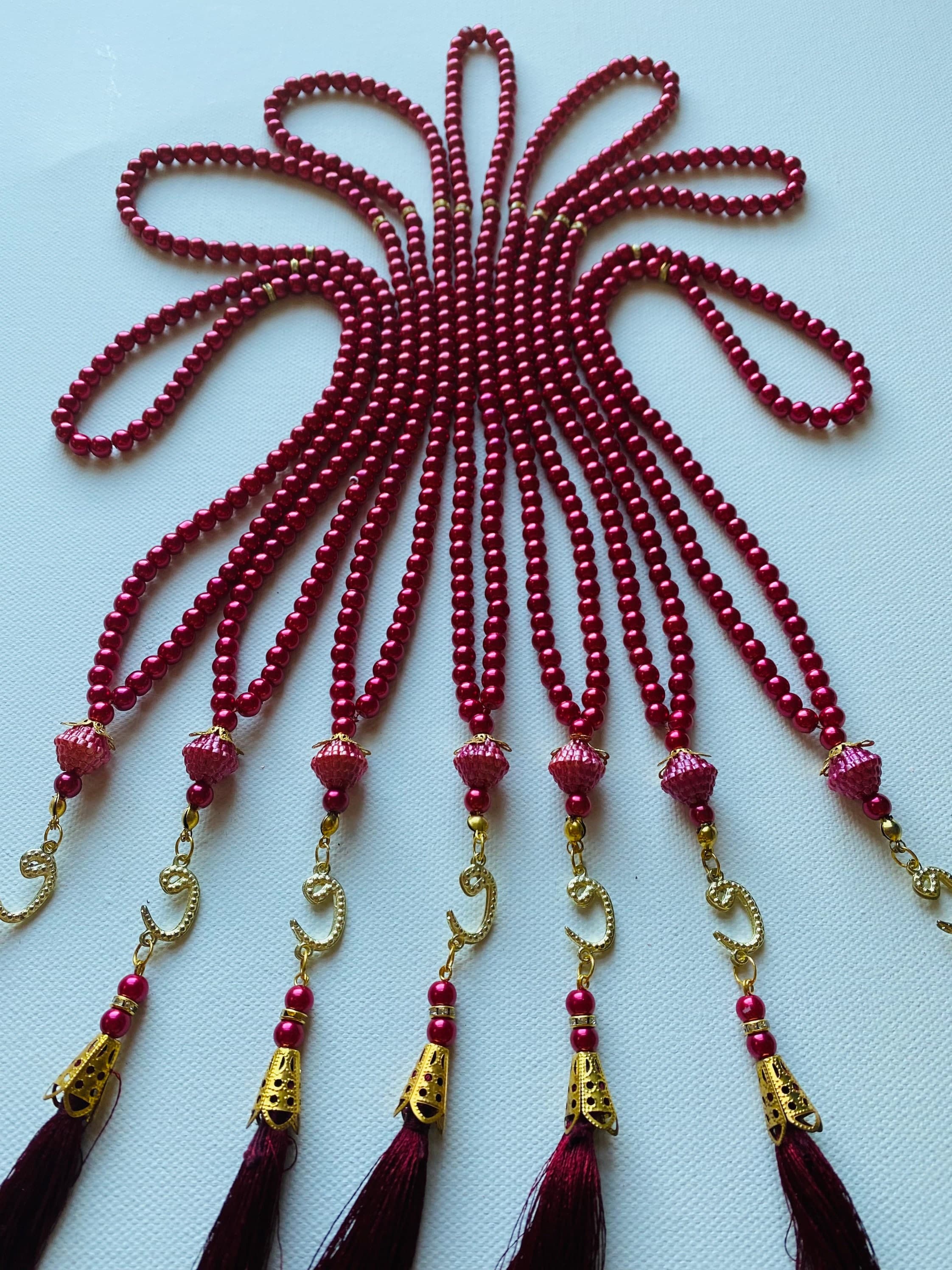 Pearl Tasbeeh 99 Bead: Islamic Prayer Beads with Gold Accents - image 3