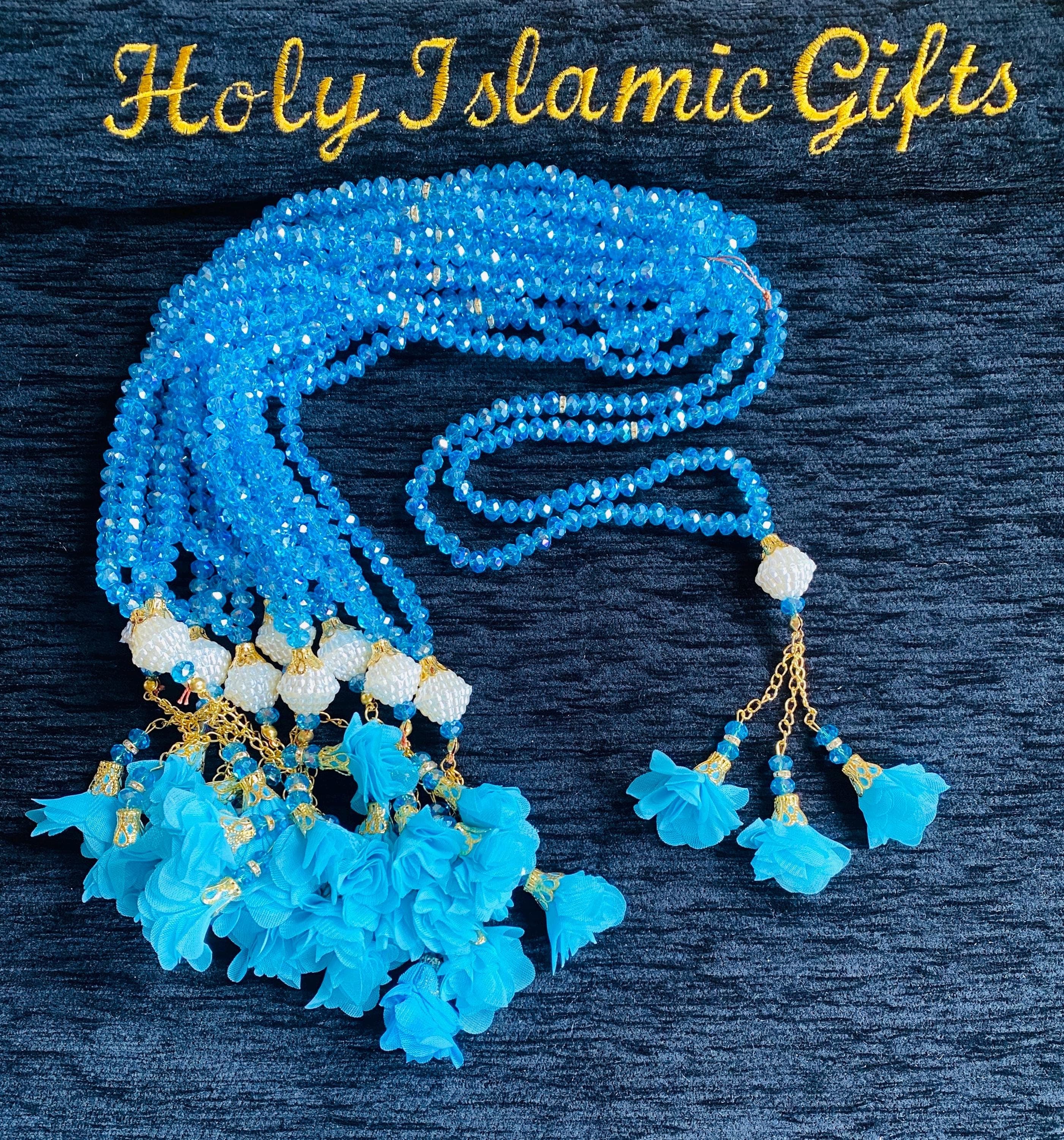 White Crystal Tasbih: Islamic Prayer Beads with Swarovski Stone - image 5