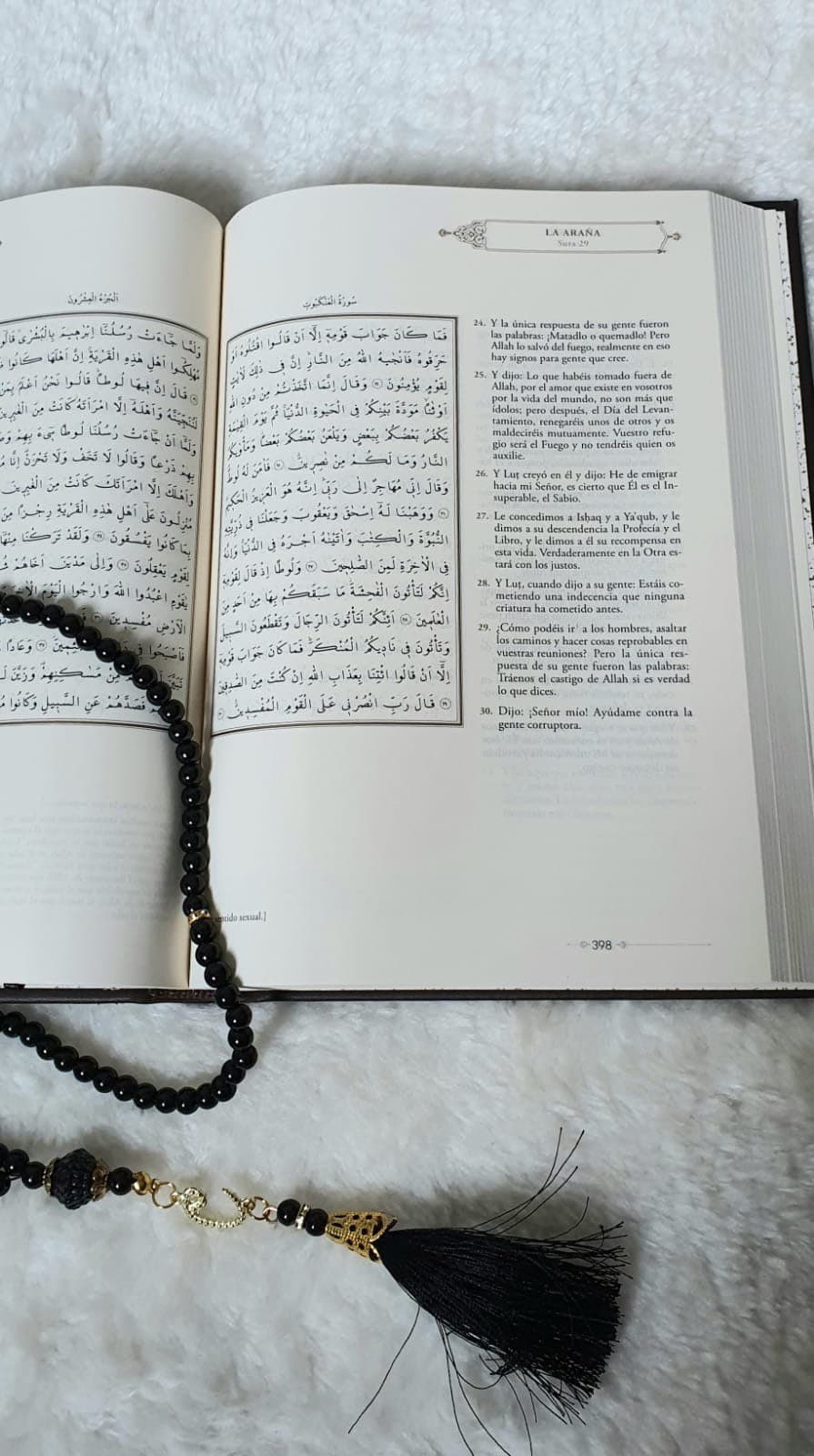Quran Spanish Arabic Translated Holly book Eid Ramadan Muslim, İslamic gifts.Espanol Arabic.cams with Tashbih - image 3