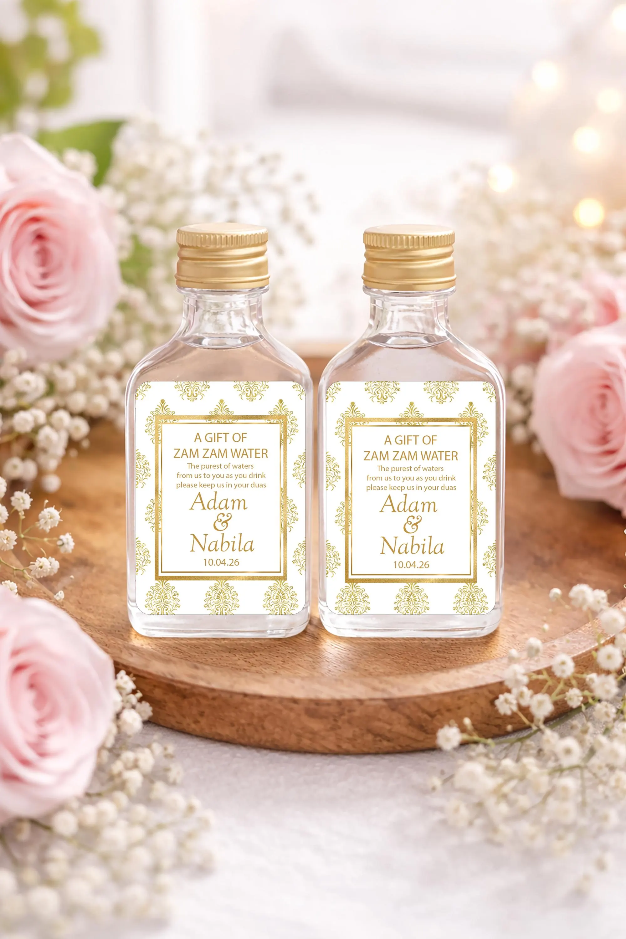 Customised Zam Zam Stickers - Personalised Islamic Wedding Gift - Couples Names - Unique Decor | Zam Zam Water Bottle stickers | Ramadan