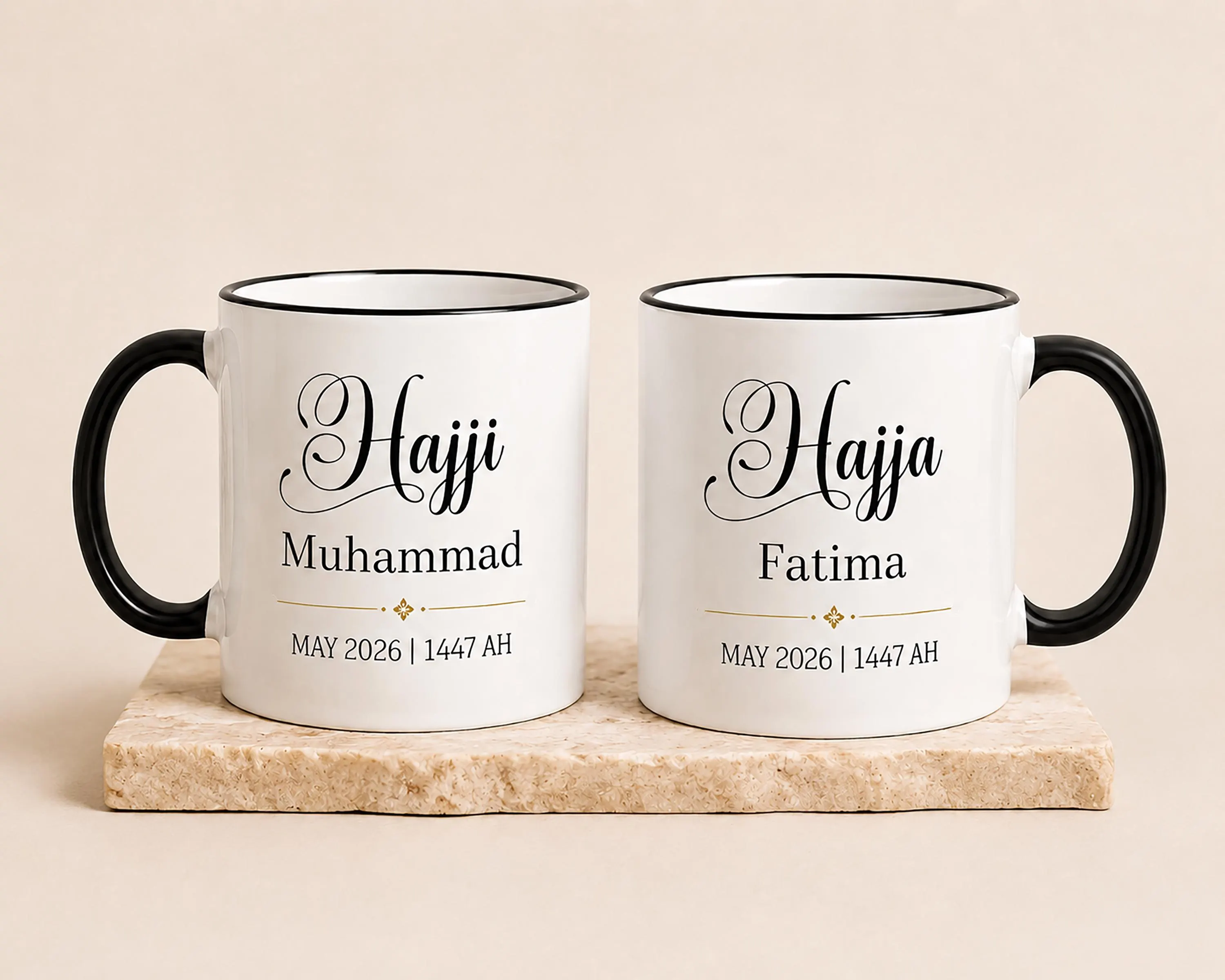 Custom 11oz Mug for Couples Returning from Hajj - Personalised Islamic Gift | Hajj Mubarak Gift| Hajji Mug | Hajja Mug | Hajj Mubarak