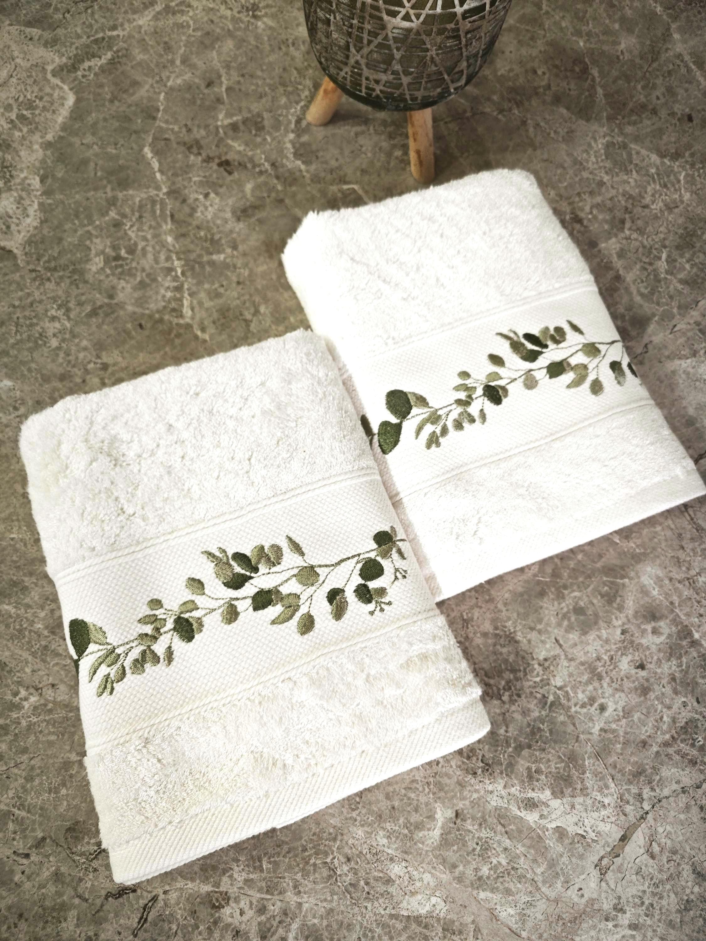 Embroidered Bamboo Cotton Hand Towel, Floral Botanical Design, Spring Decor Gift, Personalized Towel - image 3