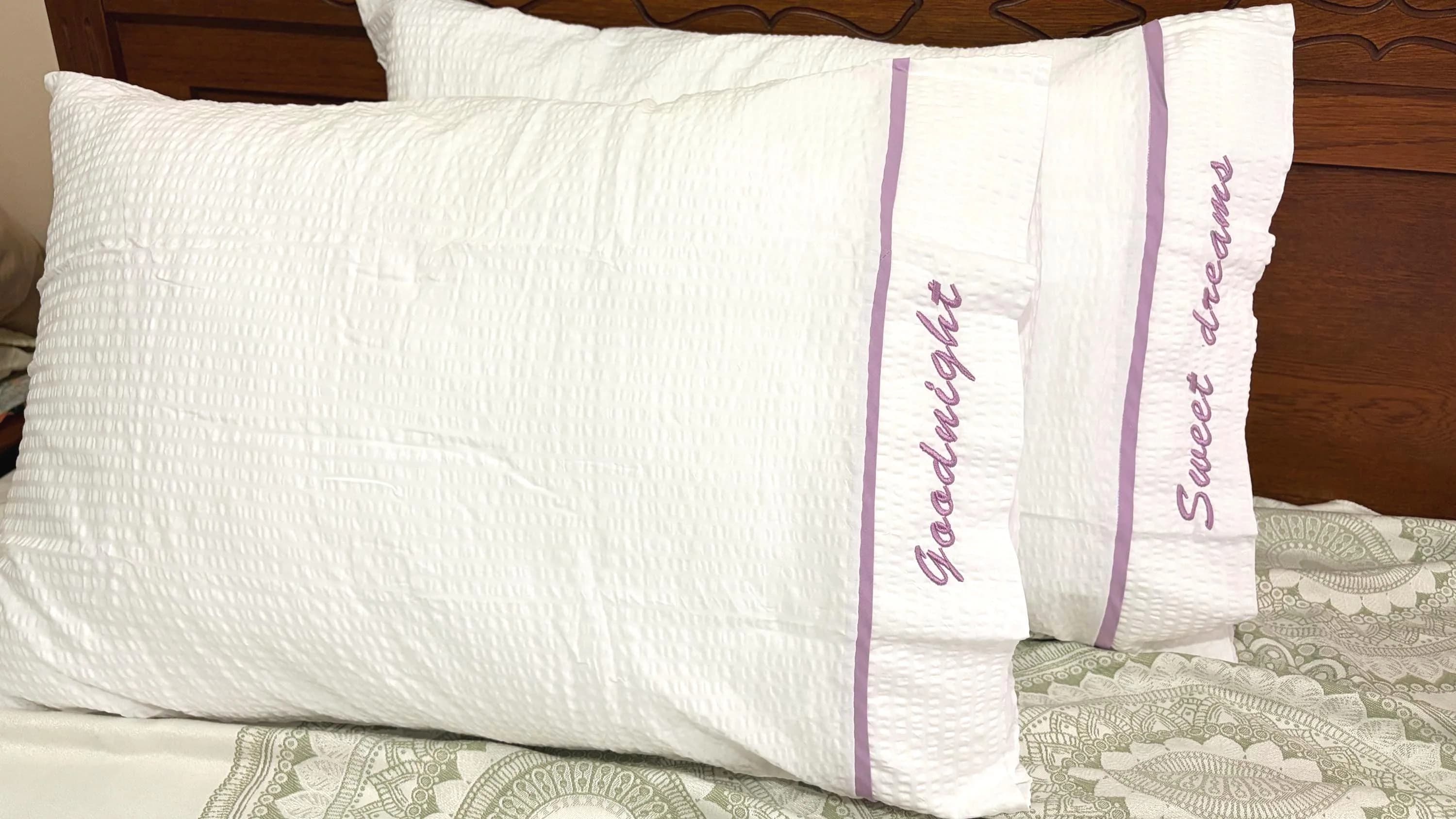 Personalized Cotton Waffle Pillowcase, Embroidered Monogram Home Decor