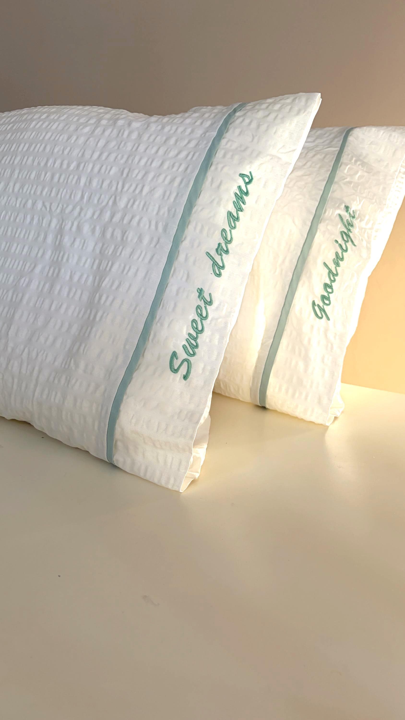 Personalized Cotton Waffle Pillowcase, Embroidered Monogram Home Decor - image 5