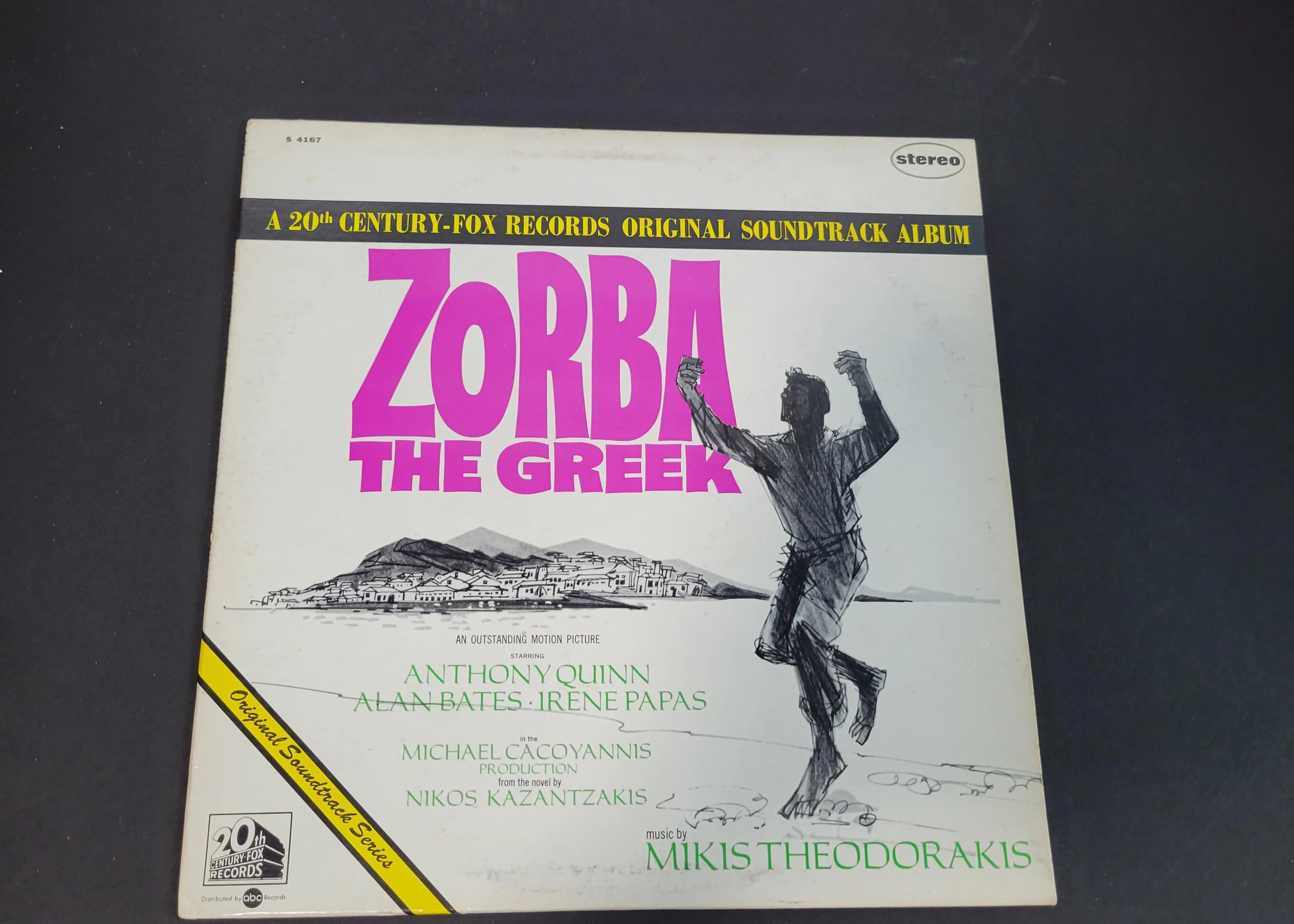 Vintage Vinyl LP record of original motion picture soundtrack, 1964 film Zorba the Greek