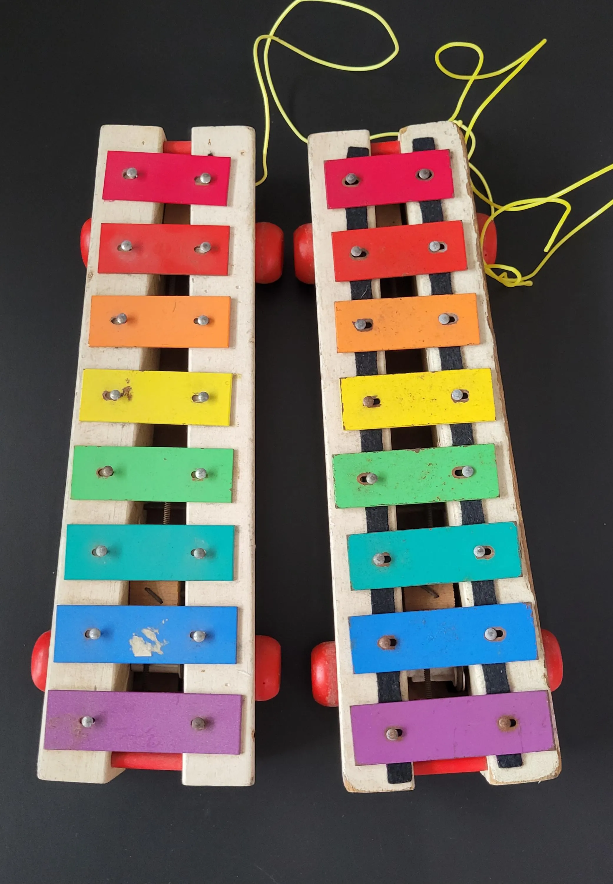 Vintage Fisher-Price "Pull-A-Tune" wooden musical xylophone pull toys