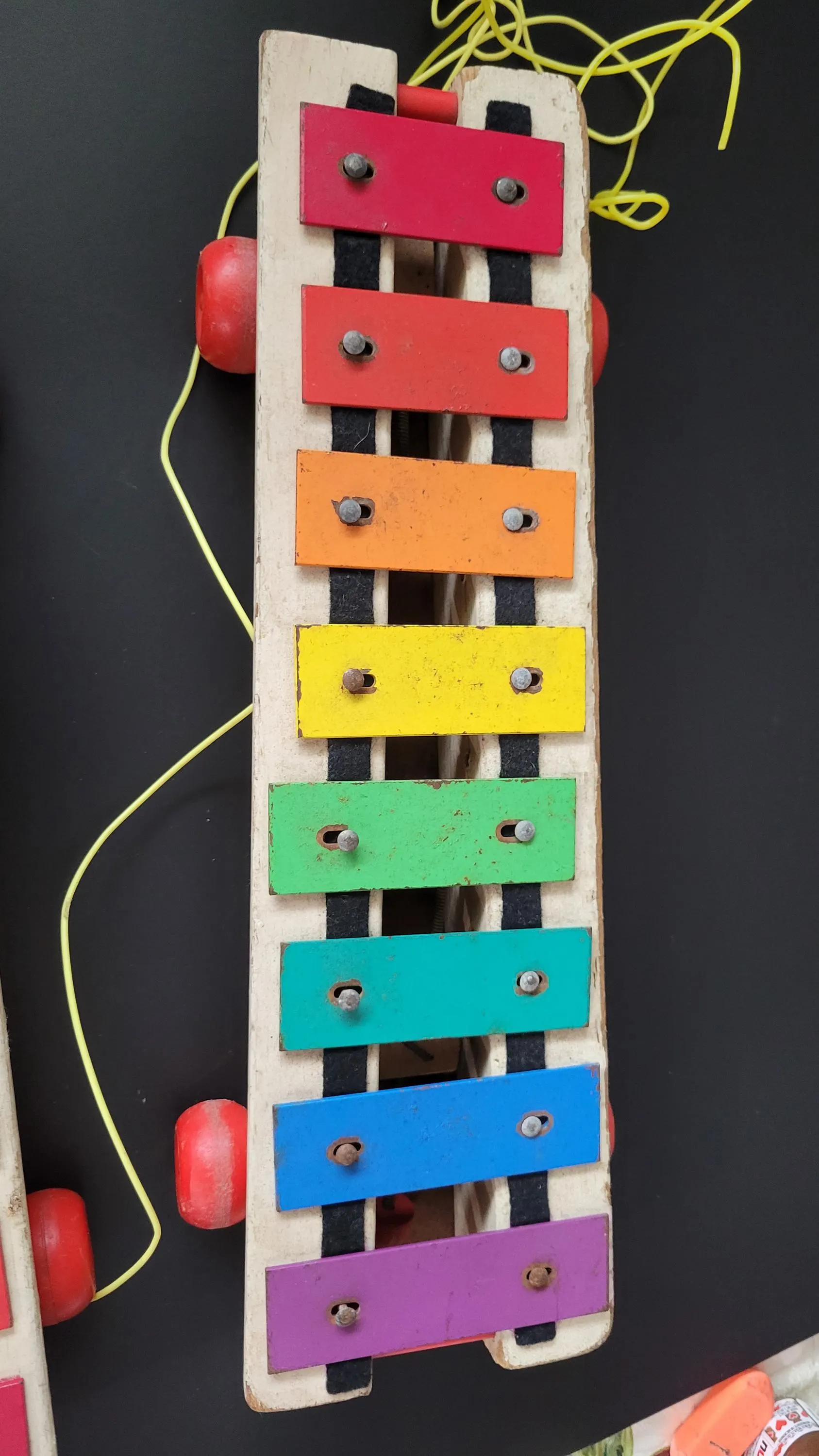 Vintage Fisher-Price "Pull-A-Tune" wooden musical xylophone pull toys - image 3