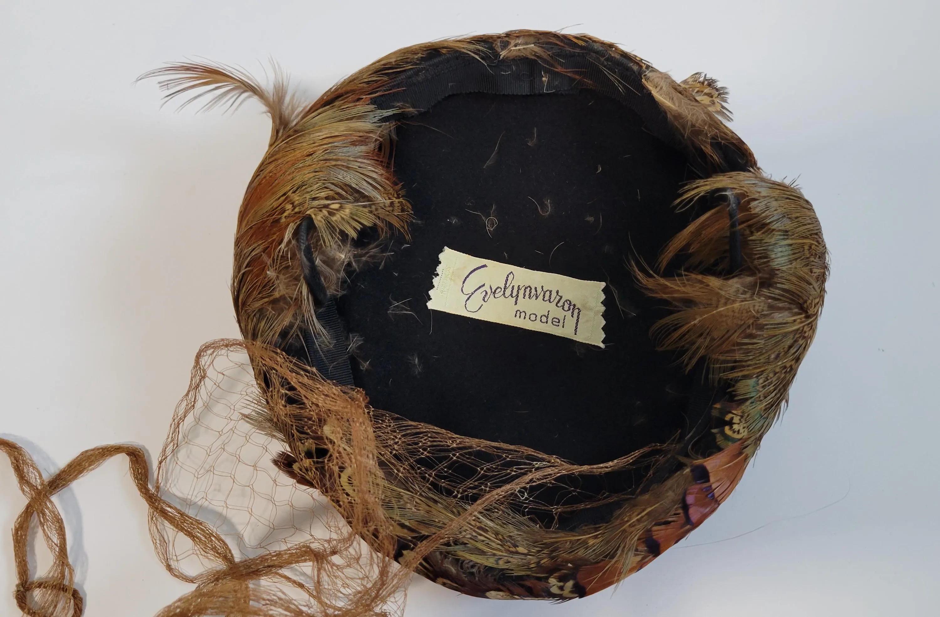 Vintage feather hat by designer Evelyn Varon. - image 2