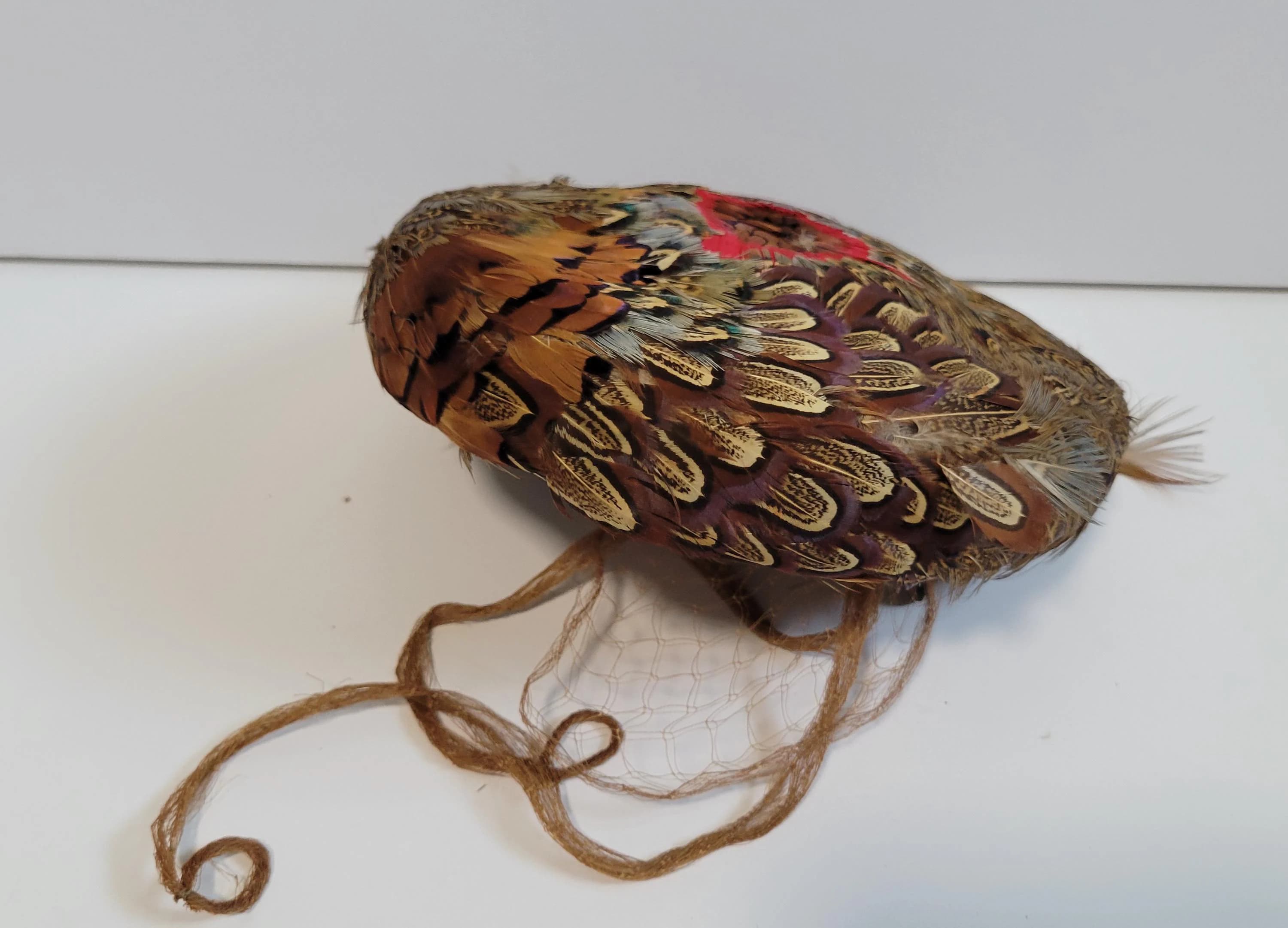 Vintage feather hat by designer Evelyn Varon.