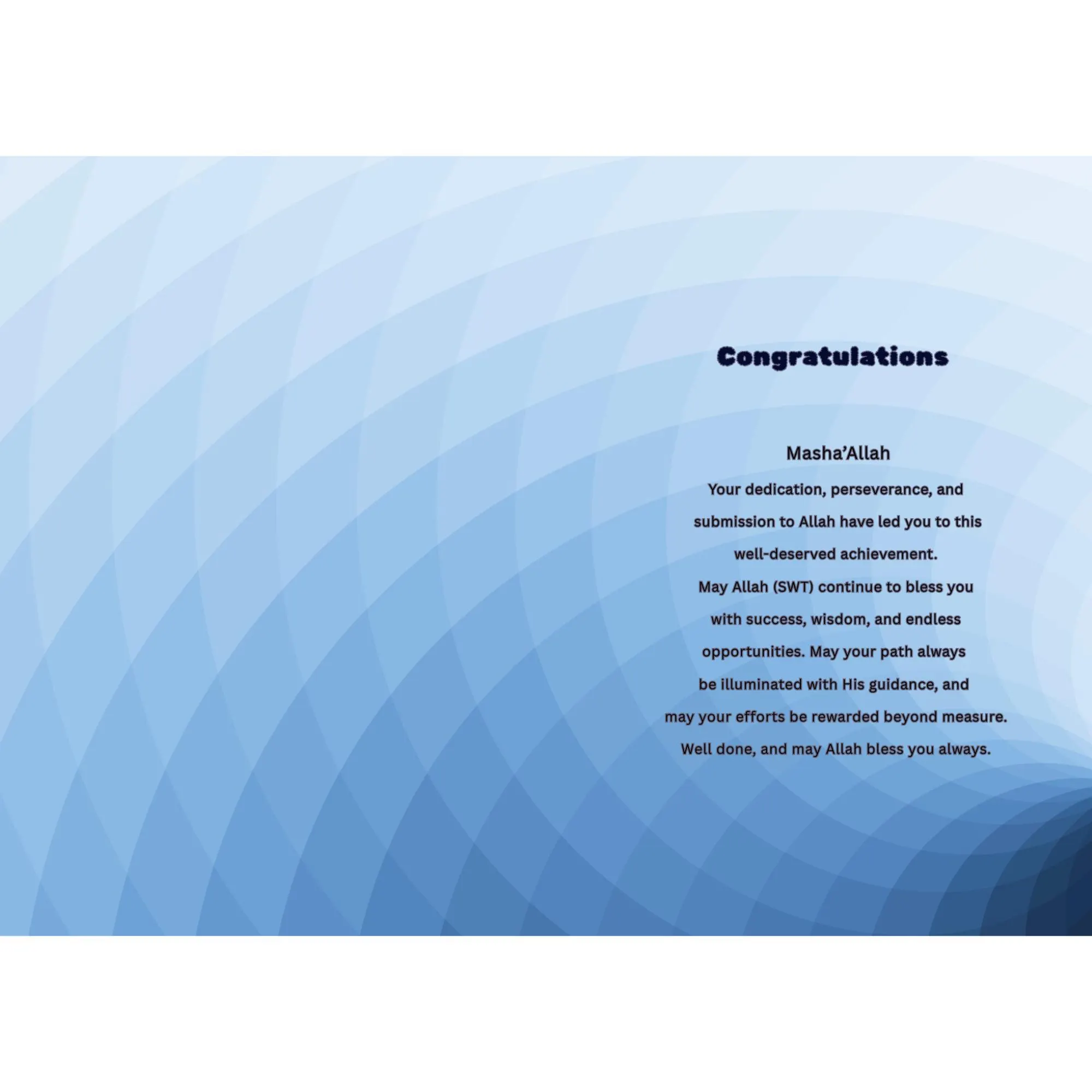 Muslim Congratulations Greeting Card: Inspirational Celebration Card - image 3