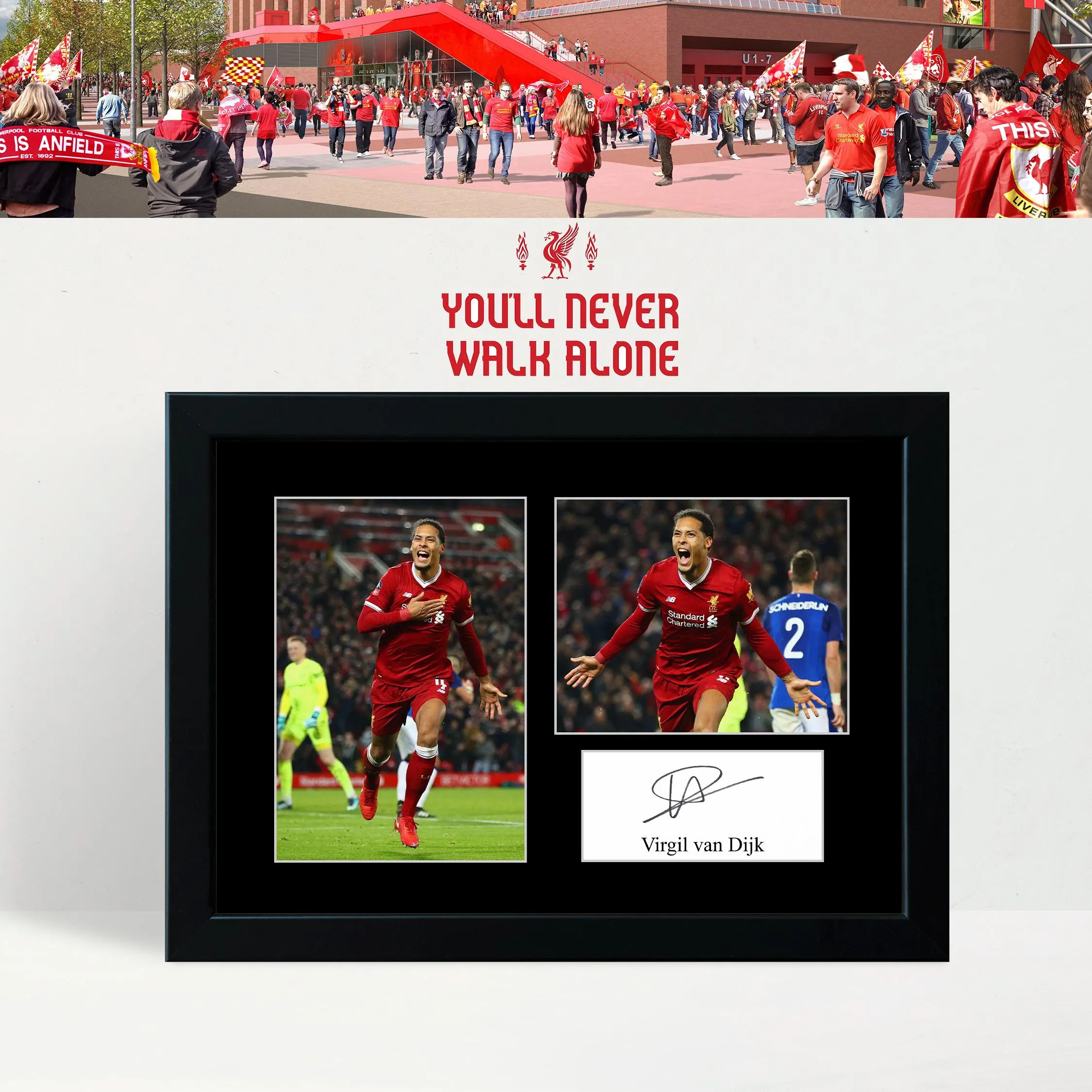 Virgil van Dijk Signed Print Mount Framed Printed Autograph Liverpool LFC Poster A4 Gift - image 3