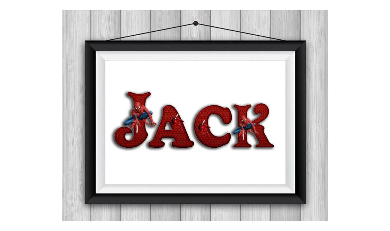 Personalized Spiderman Name Print, Superhero Room Decor - image 4