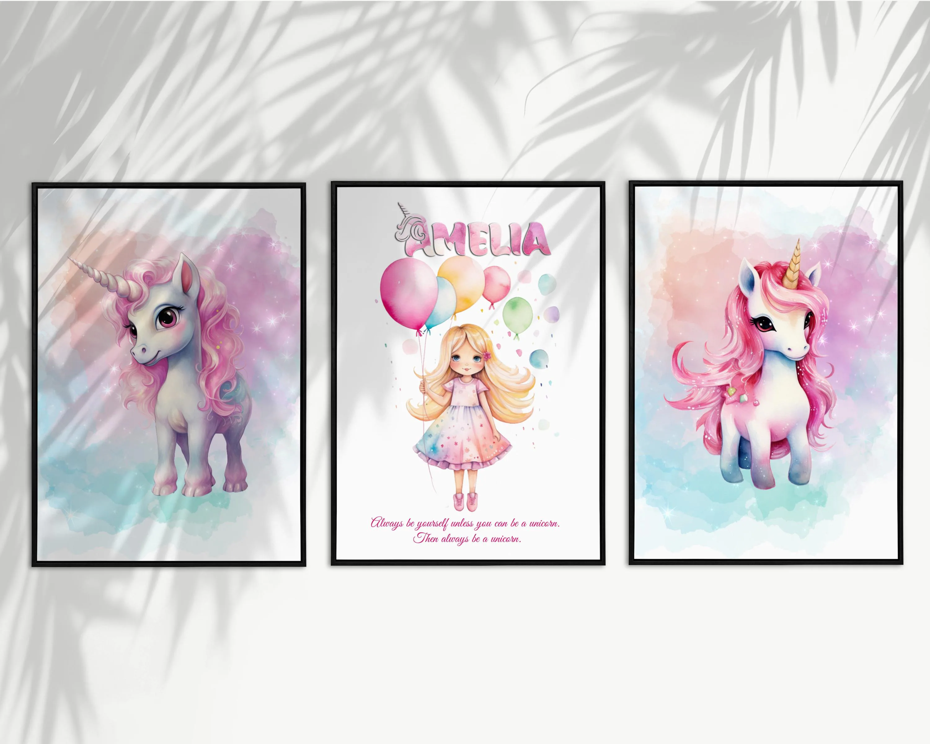 Personalized Unicorn Name Art | Custom Magical Wall Decor | Kids Room & Nursery Fairy Tale Gift | Variety of Unicorn Designs - image 3