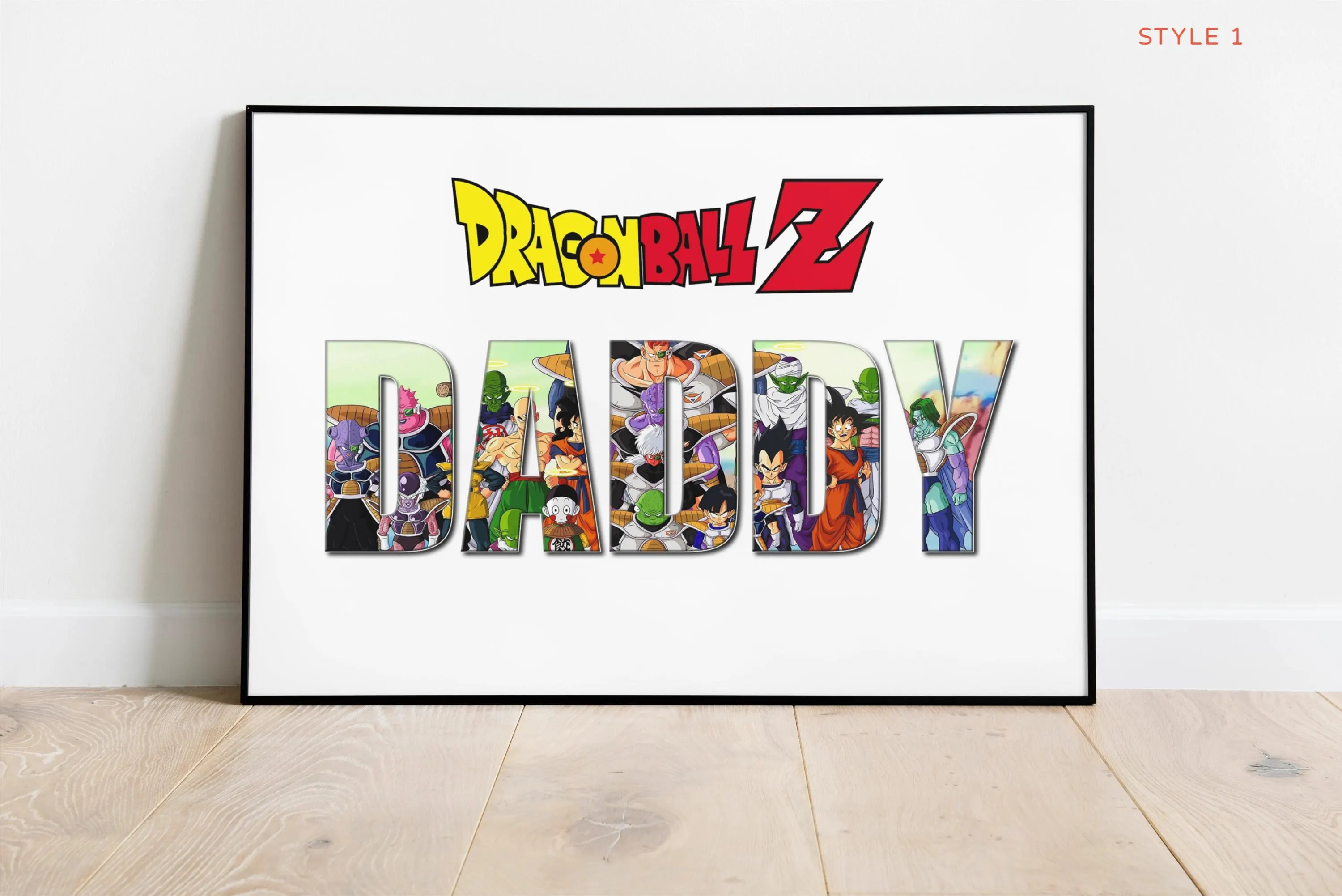 Personalised Dragon Ball Z Name Art - Unique Gift for Fathers day, Daddy Birthday, Christmas & Anime Fans | Nursary decor Word Art Keepsake