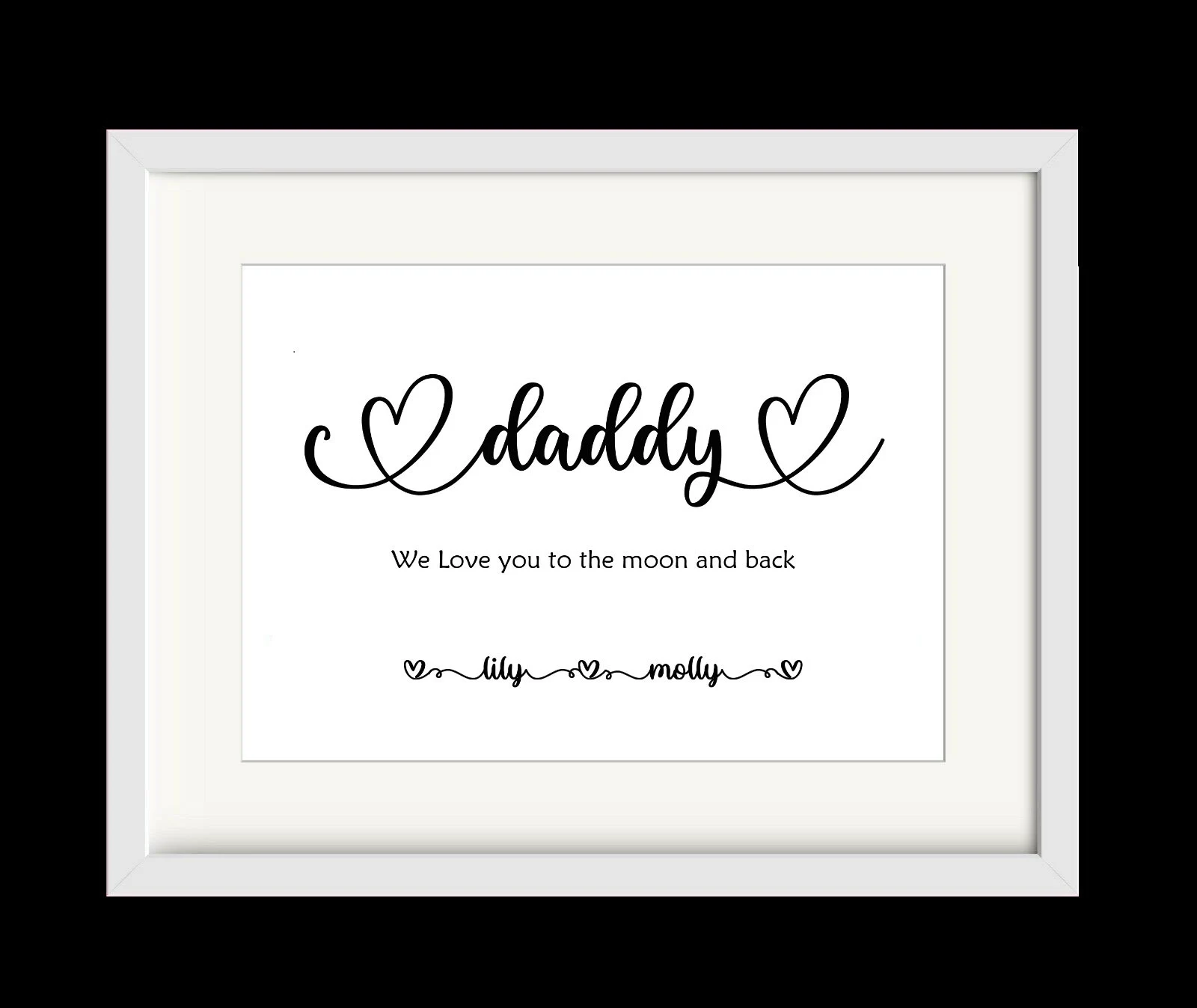 Personalized Daddy Calligraphy Art Print, Father's Day Gift - image 3