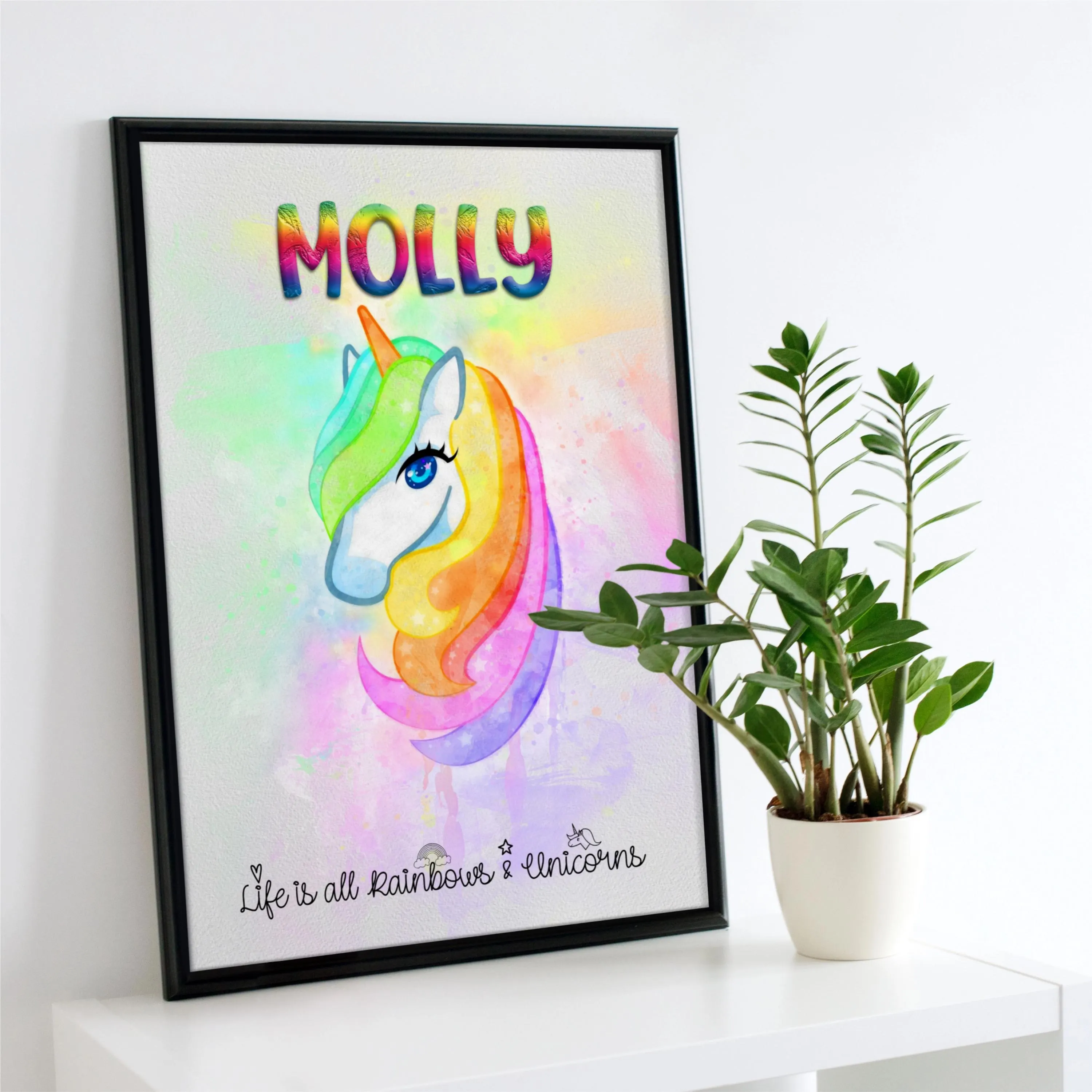Personalized Unicorn Name Art | Custom Magical Wall Decor | Kids Room & Nursery Fairy Tale Gift | Variety of Unicorn Designs - image 4
