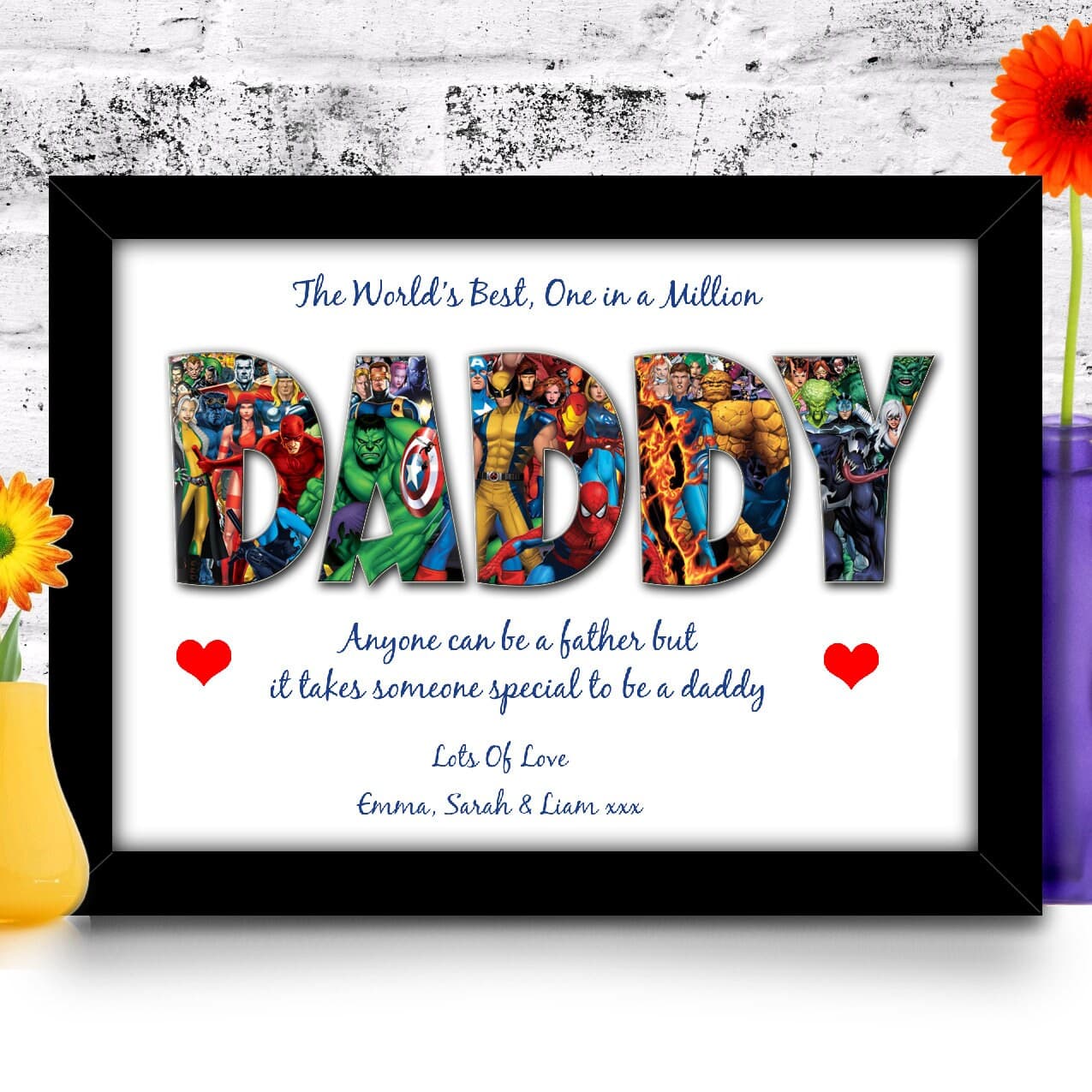 Personalized Marvel Superhero Gift for Dad Daddy Uncle Showcase Favourite Avengers Spiderman Hulk Perfect gift for Father's Day or Birthdays - image 3